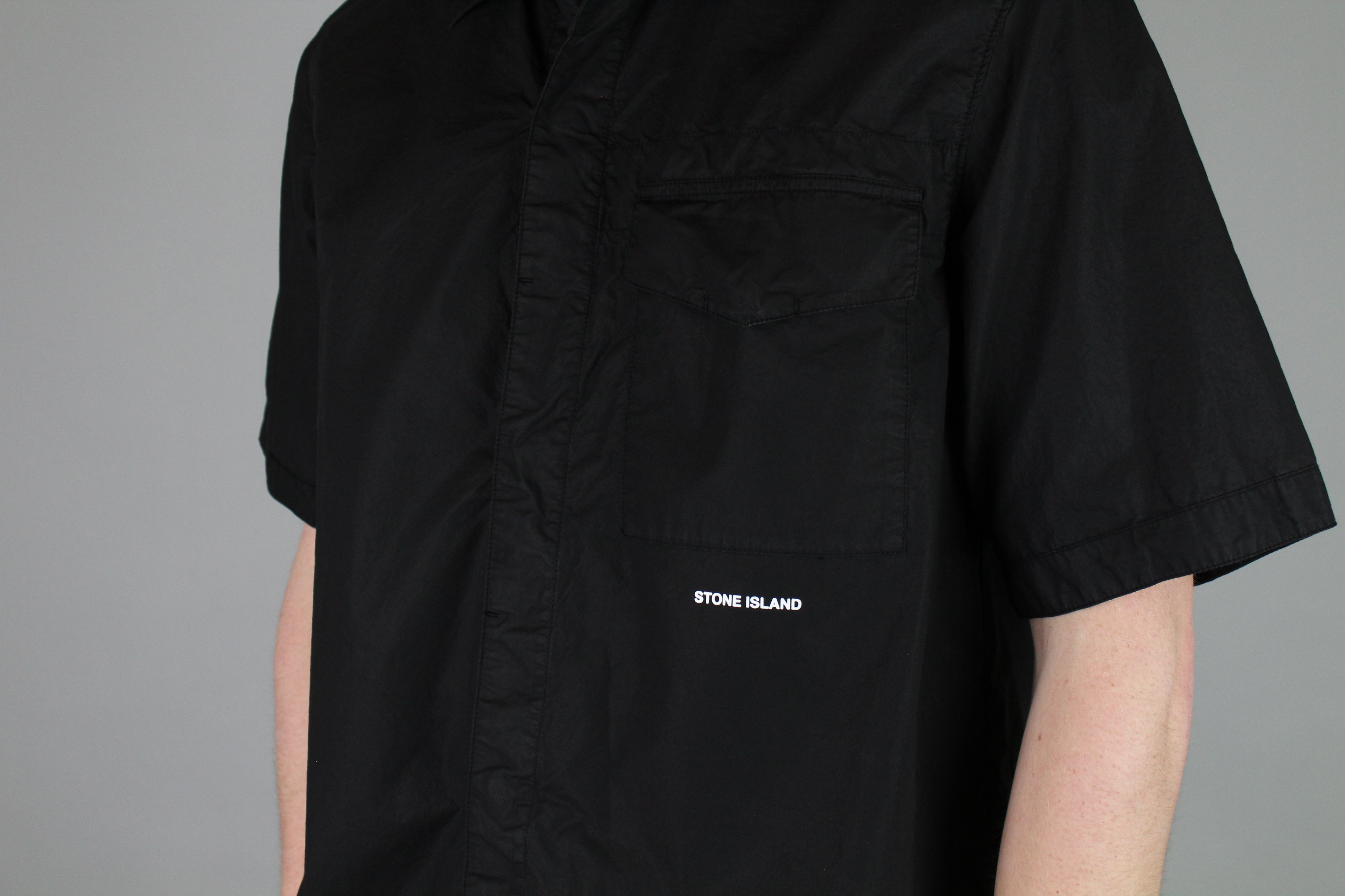 Stone Island Detailed Overshirt 'Black'-8747813339466-The Attic