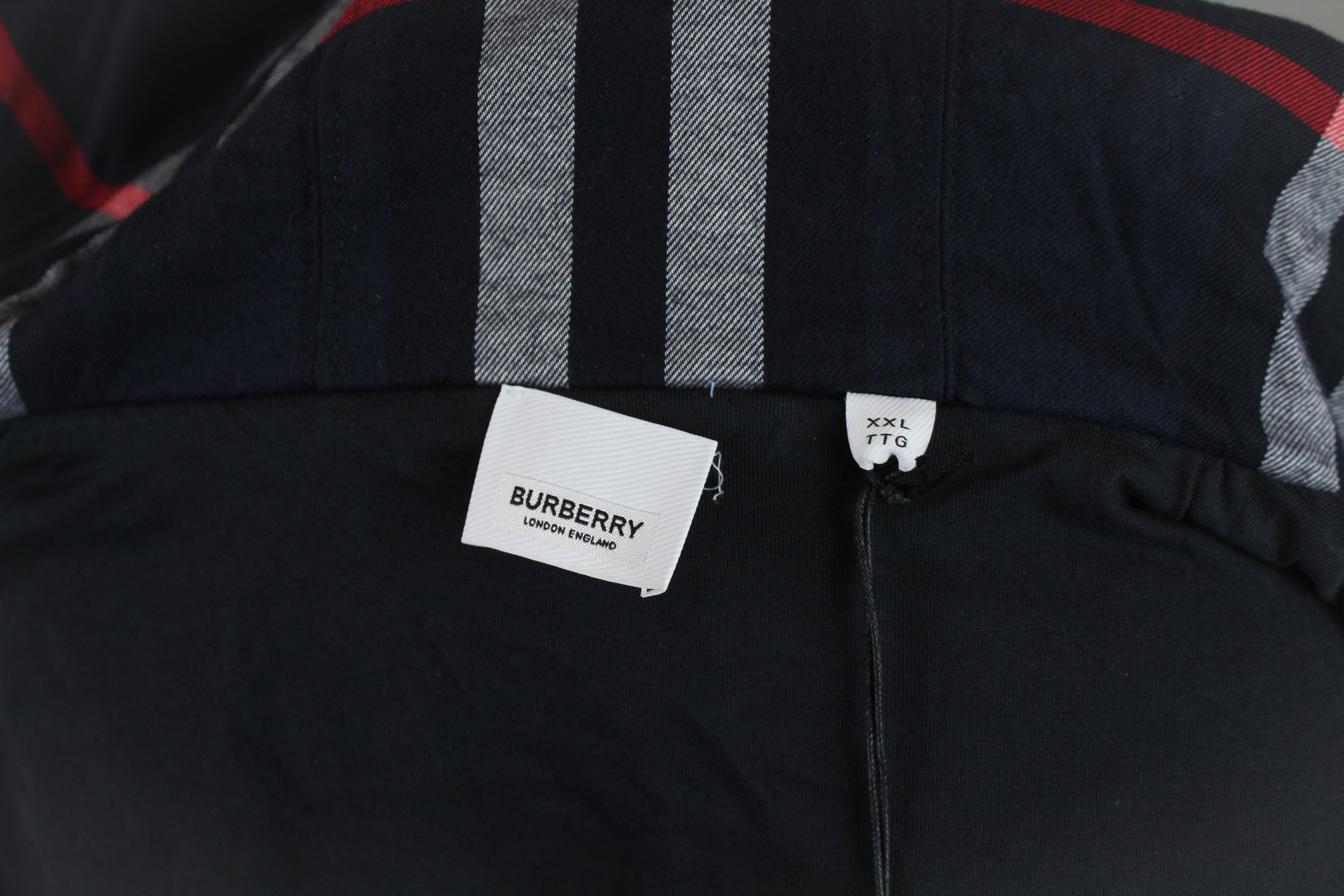 Burberry Letter Graphic Cotton Blend Zip Hoodie Navy - Size XXL (ARCHIVE)-8771983671626-The Attic