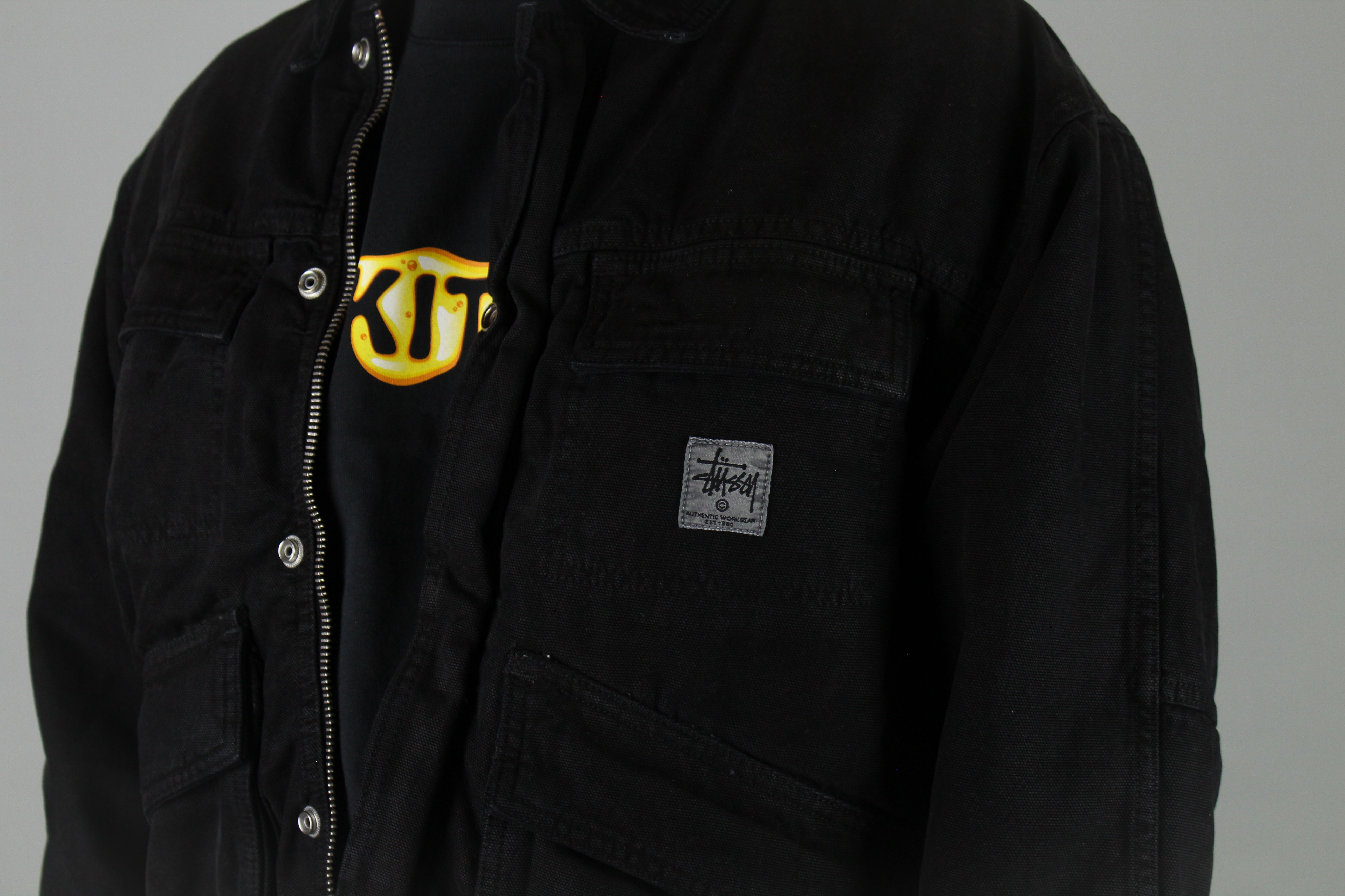 Stussy Washed Canvas Shop Jacket Black - Extra-Small (ARCHIVE)-8779578704202-The Attic