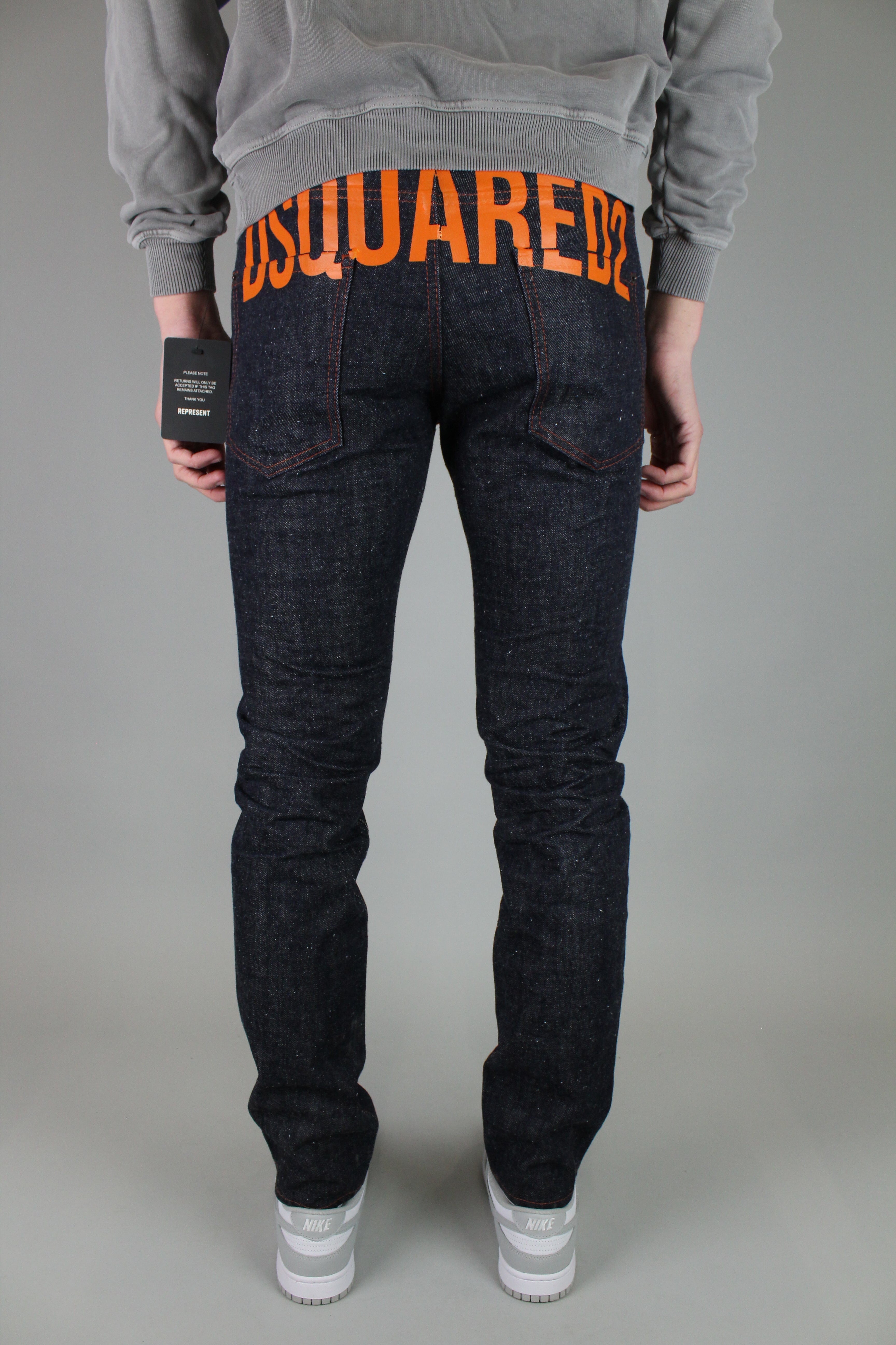 Dsquared2 Cool Guy Back Logo Extra Slim Jeans 'Blue/Orange' - Size 46 (ARCHIVE)-8771943891274-The Attic