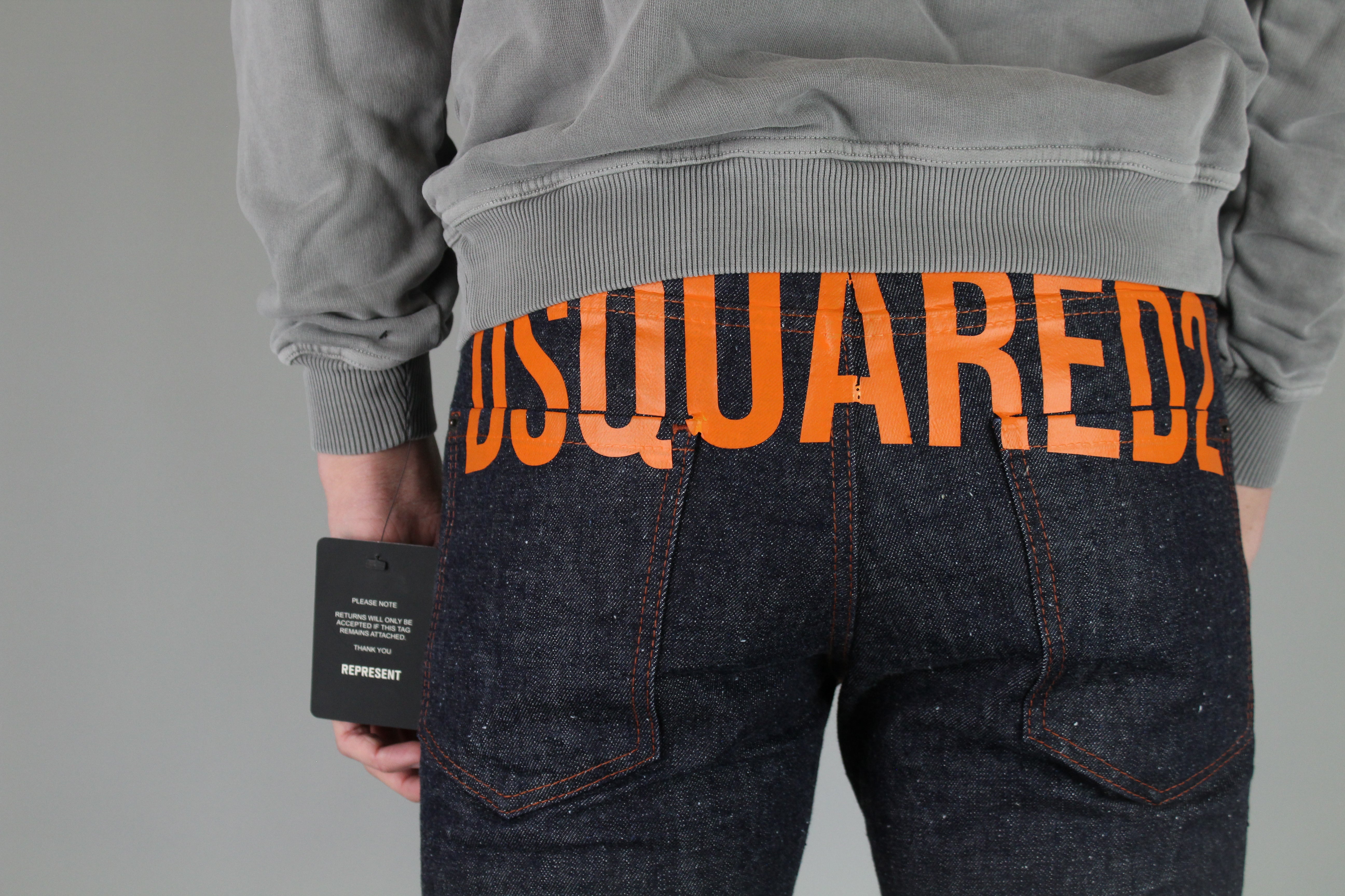 Dsquared2 Cool Guy Back Logo Extra Slim Jeans 'Blue/Orange' - Size 46 (ARCHIVE)-8771943891274-The Attic