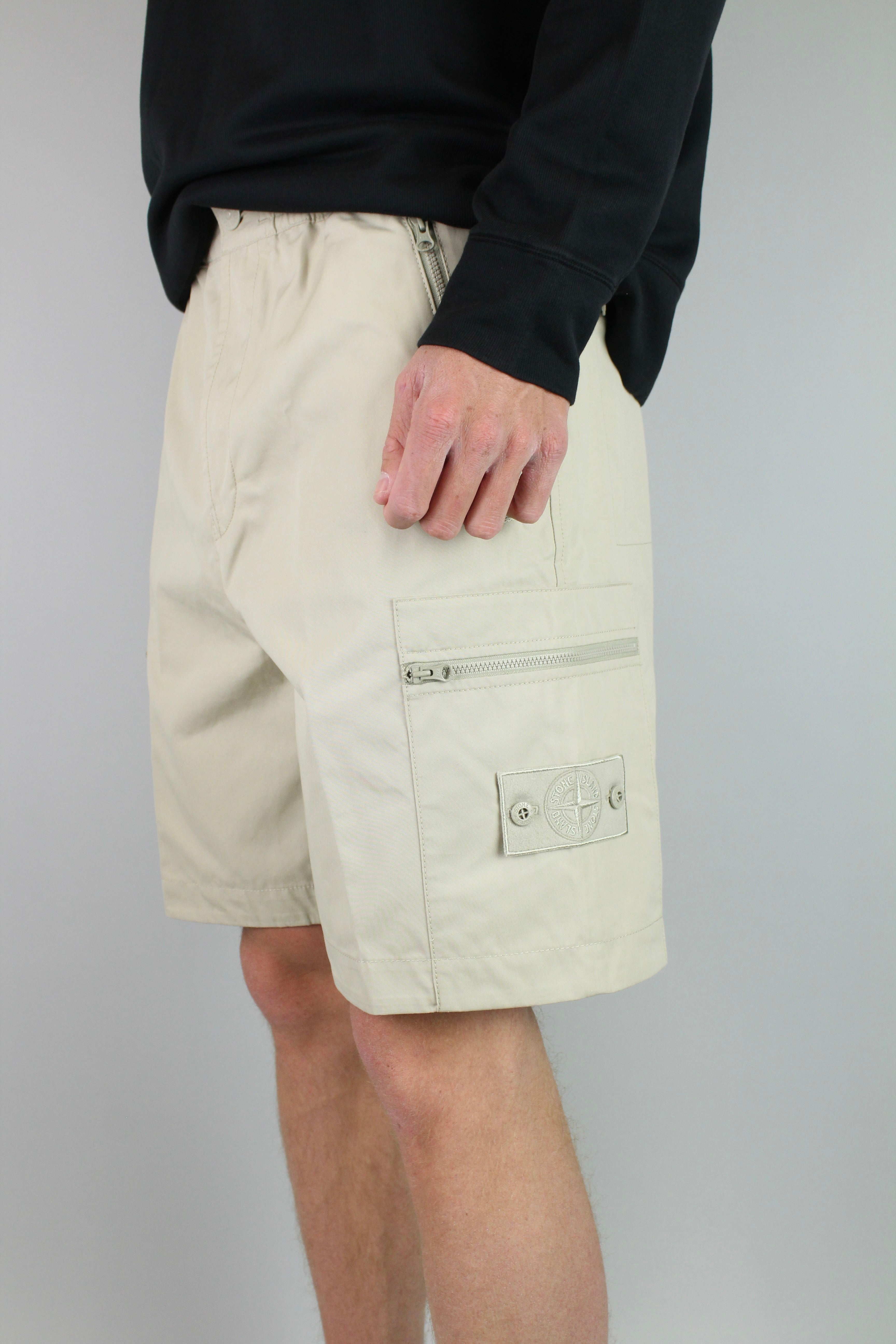 Stone Island Weatherproof Comfort Shorts Ghost (Beige)-9348479484234-The Attic