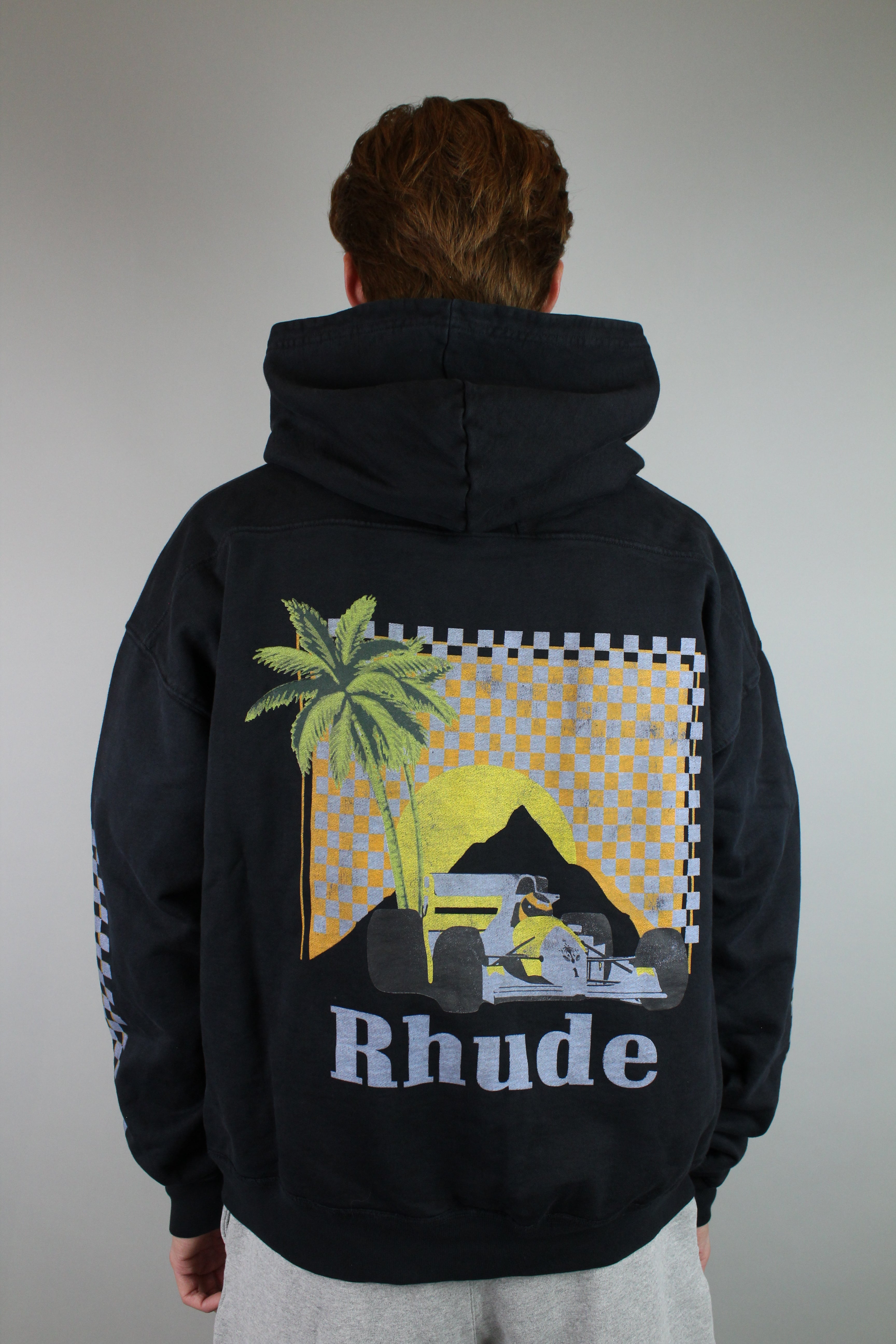 Rhude Moonlight Tropics Hoodie 'Black'-9356288229706-The Attic
