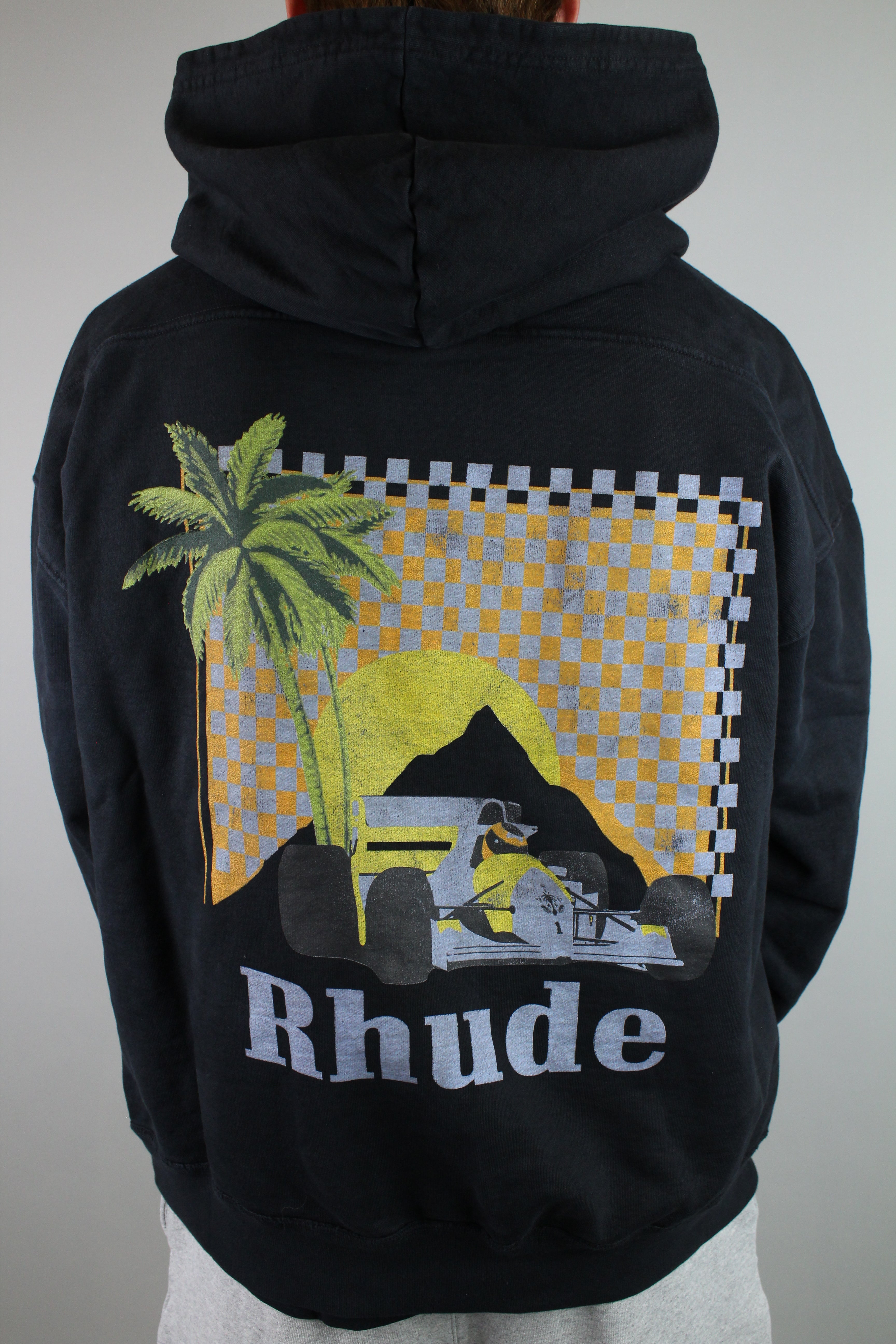 Rhude Moonlight Tropics Hoodie 'Black'-9356288229706-The Attic