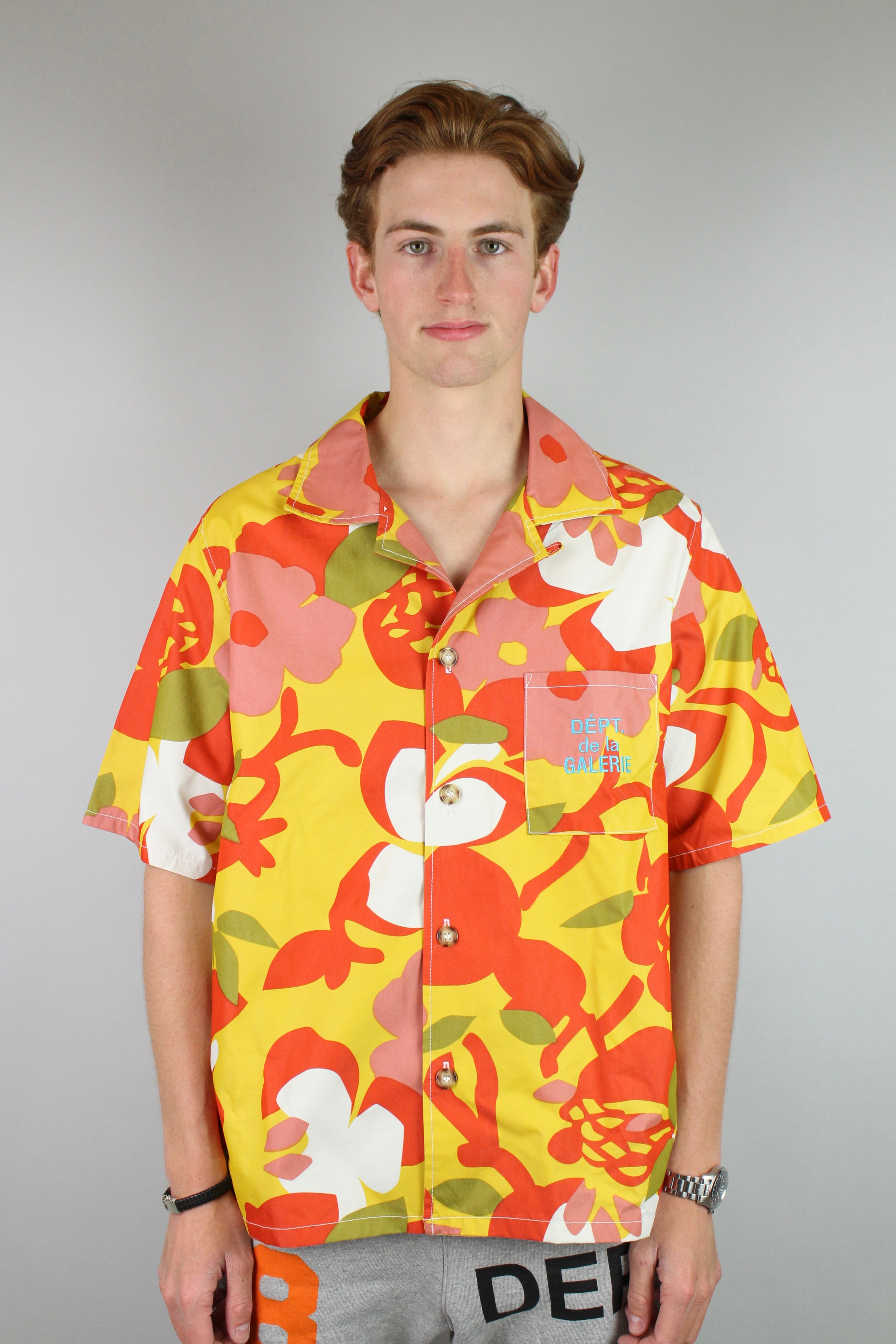 Gallery Dept. Cotton Patterned Parker Shirt 'Orange'-9348629889354-The Attic