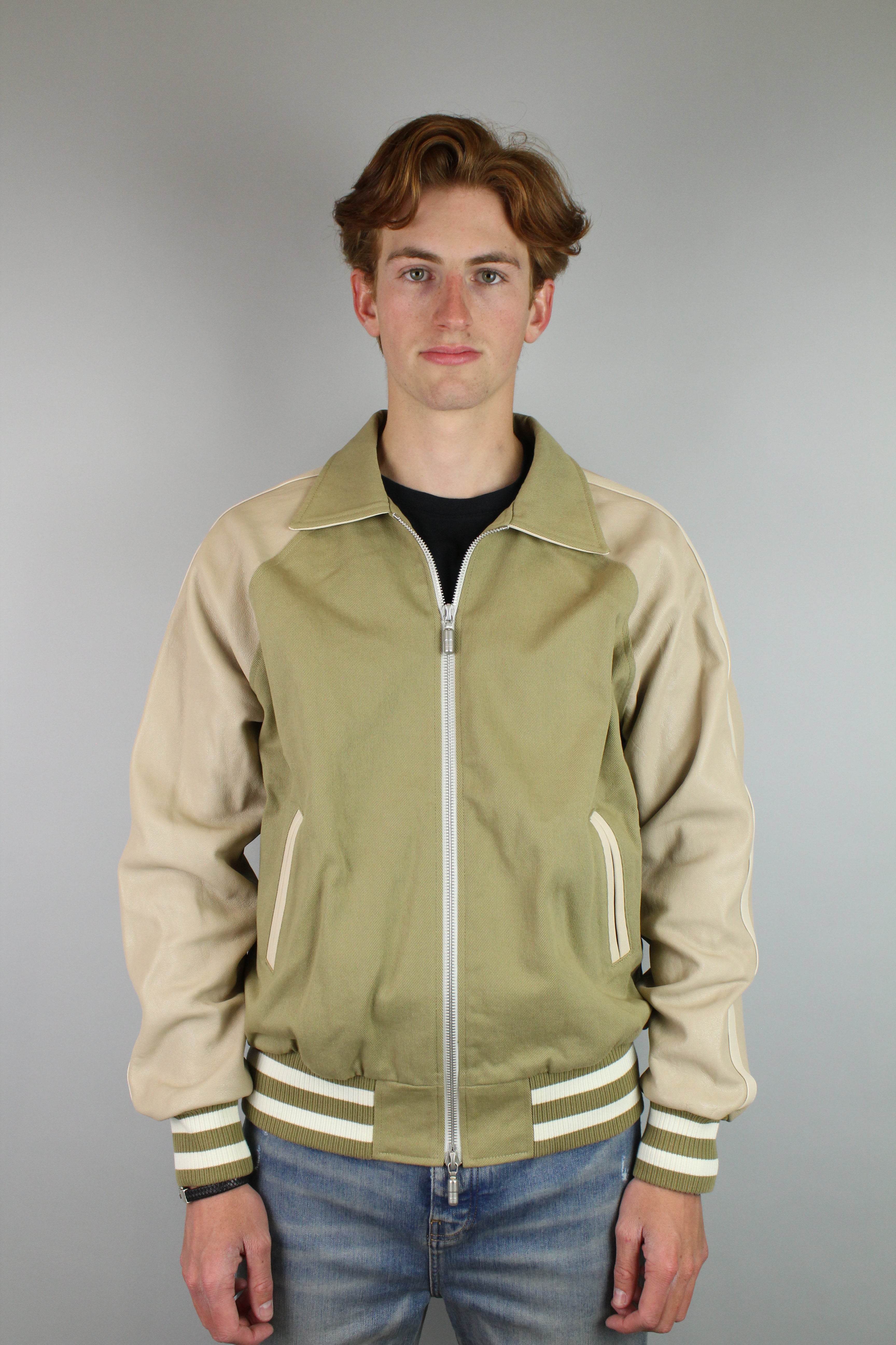 Rhude Twill 'Rhude Boys' Bomber Jacket 'Beige/Green'-9363665715530-The Attic