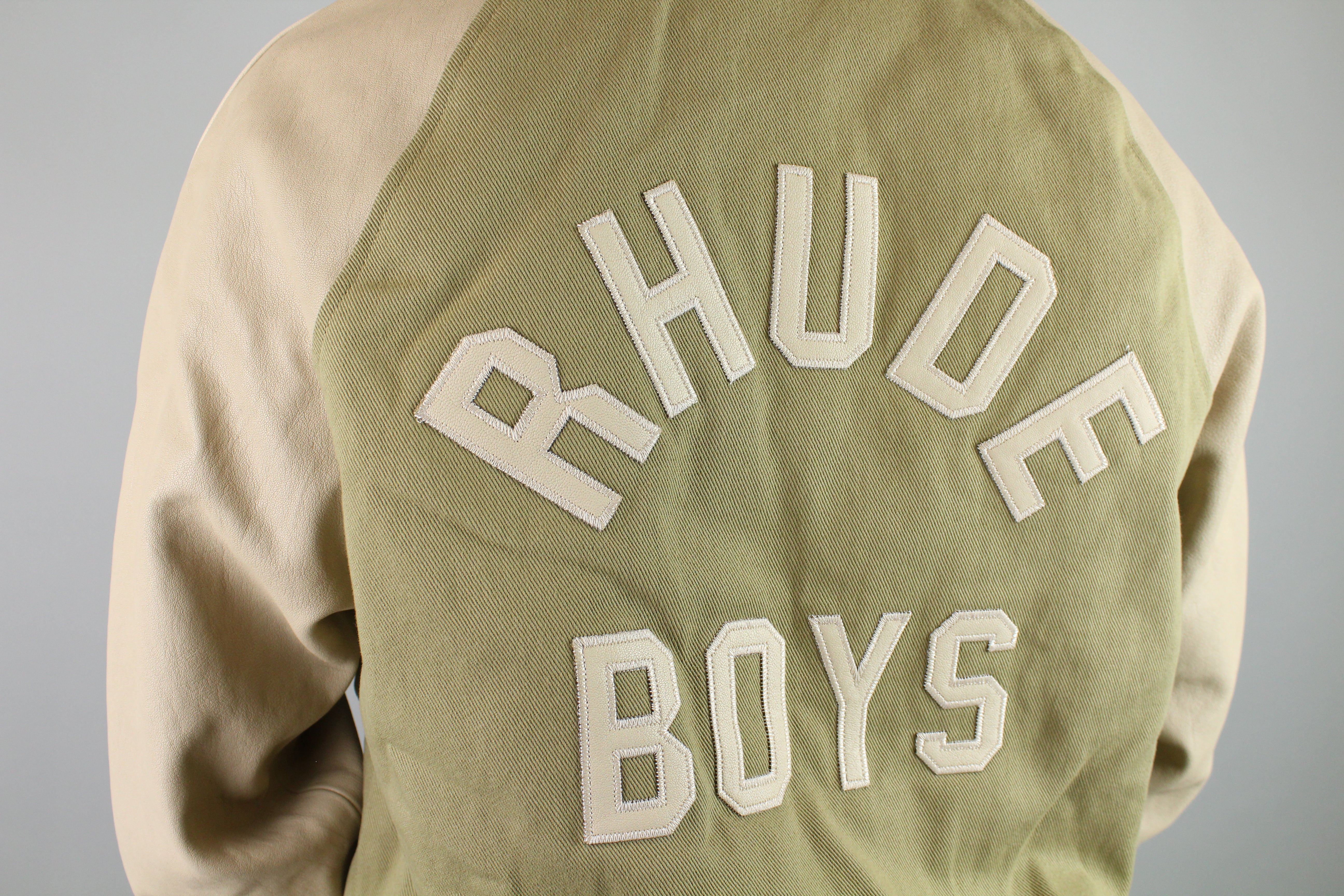 Rhude Twill 'Rhude Boys' Bomber Jacket 'Beige/Green'-9363665715530-The Attic
