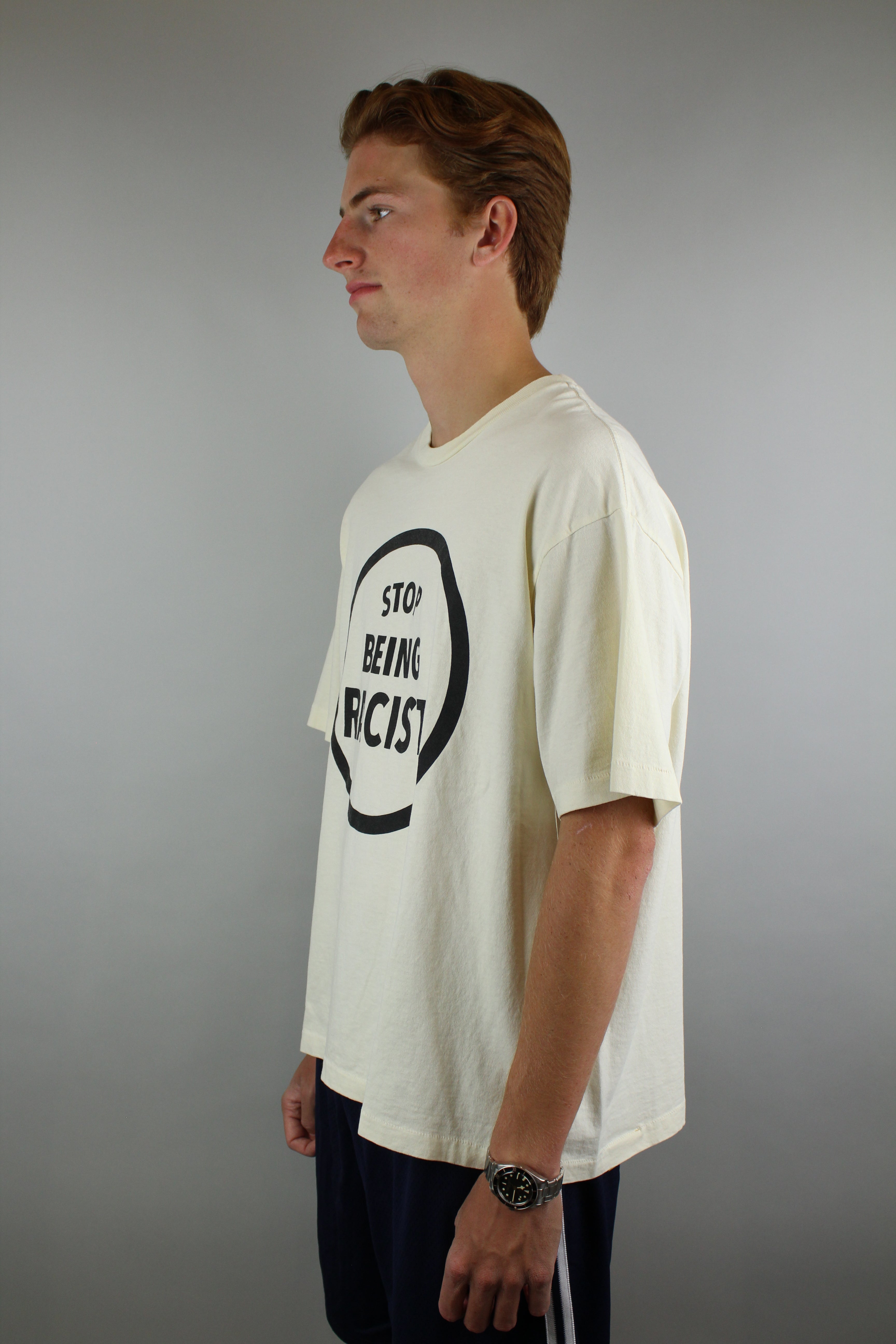 Gallery Dept. Stop Being Racist T-shirt 'Cream'-9466175914314-The Attic
