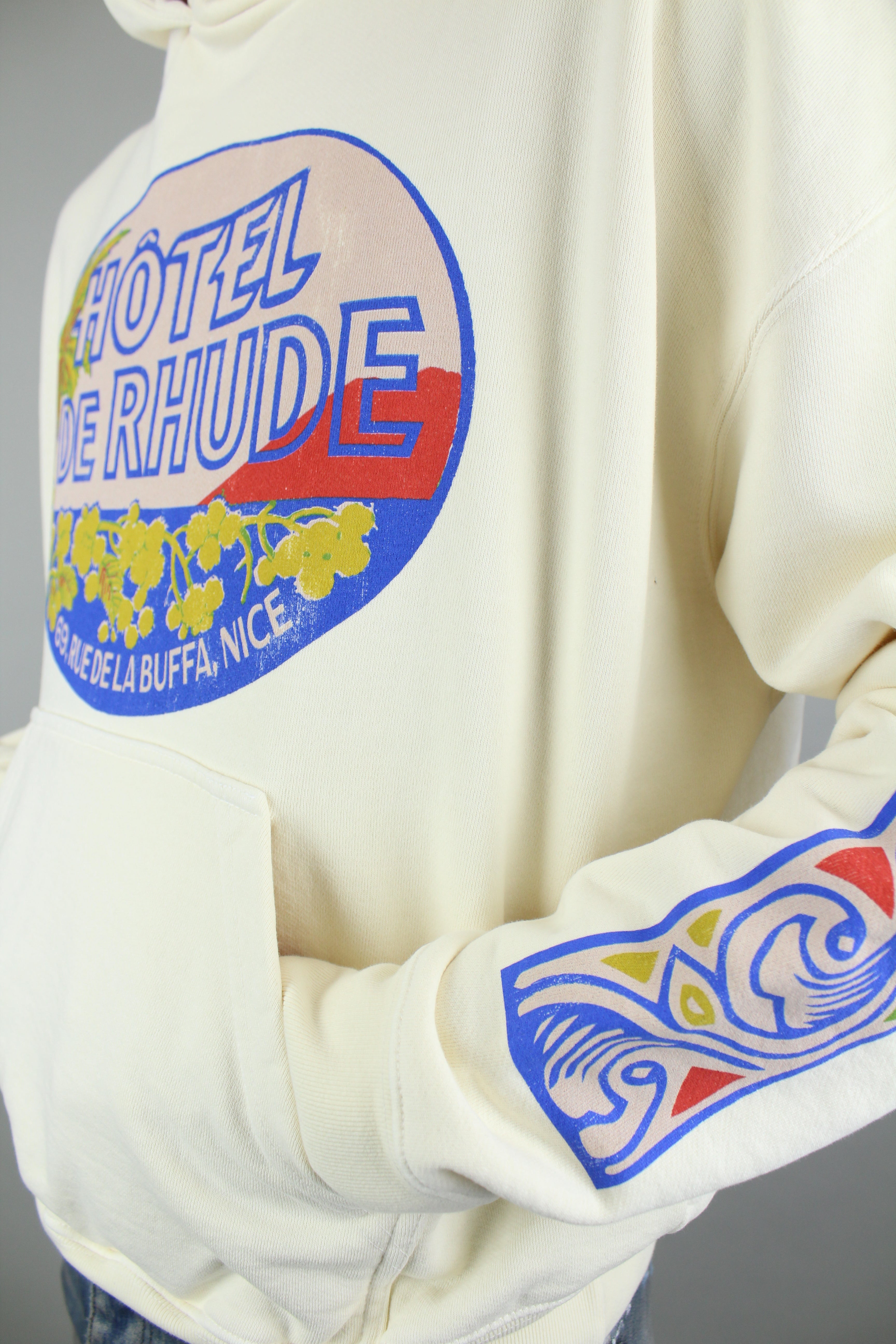 Rhude Hotel Hoodie 'Vintage White'-9620421149002-The Attic