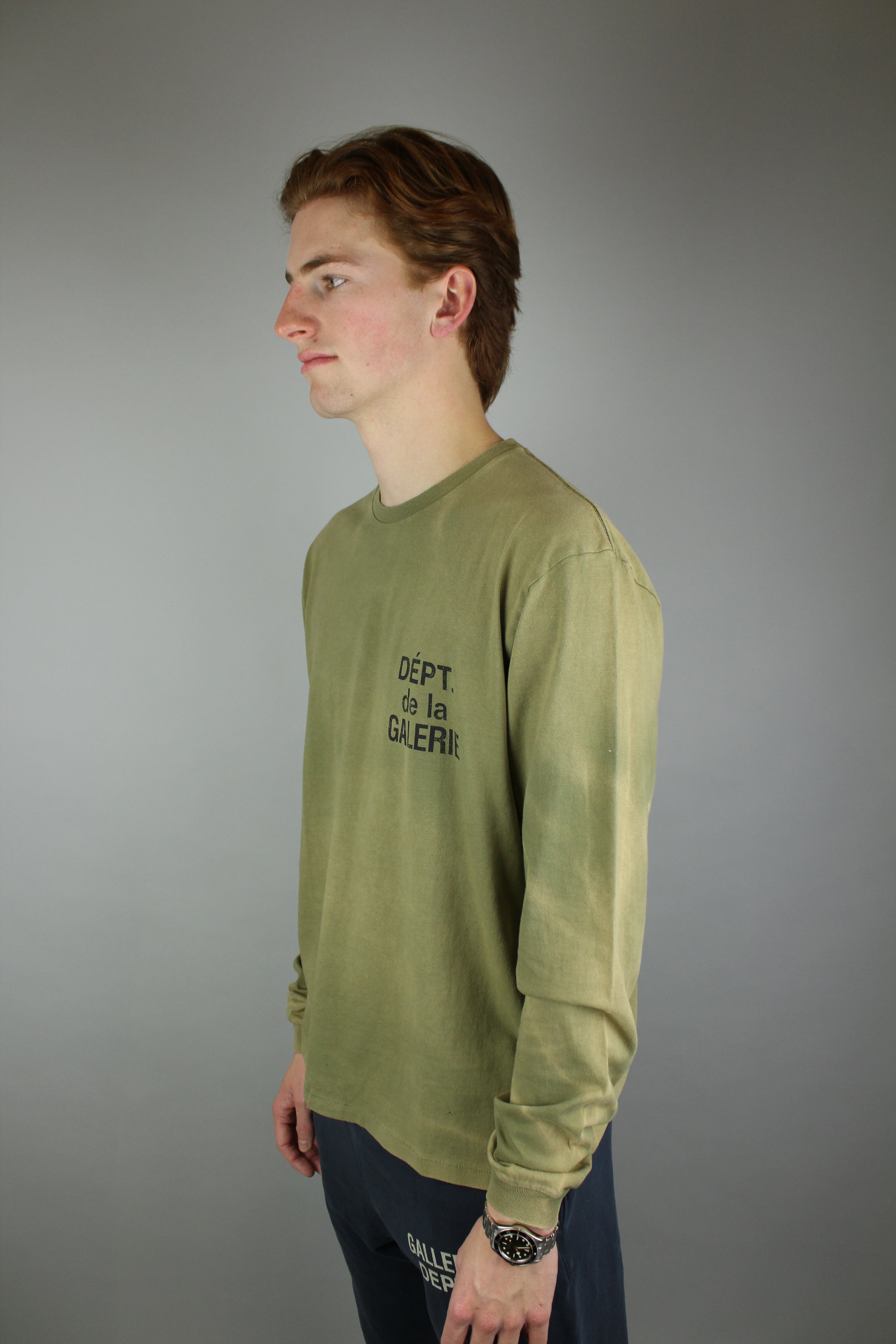 Gallery Dept. French Longsleeve 'Olive' (Vintage Washing)-9621243396426-The Attic