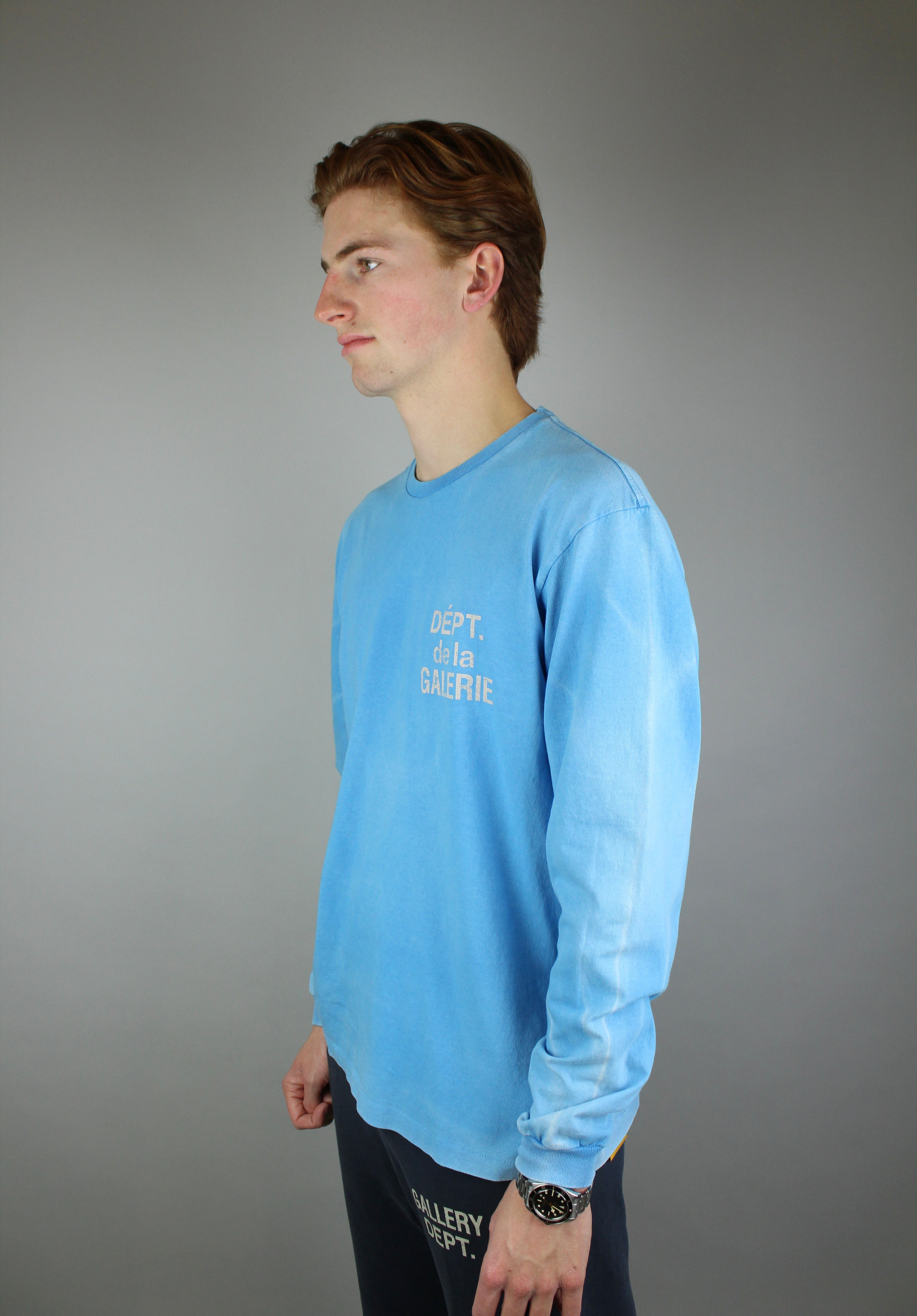 Gallery Dept. French Longsleeve 'Cyan' (Vintage Washing)-9621229535562-The Attic