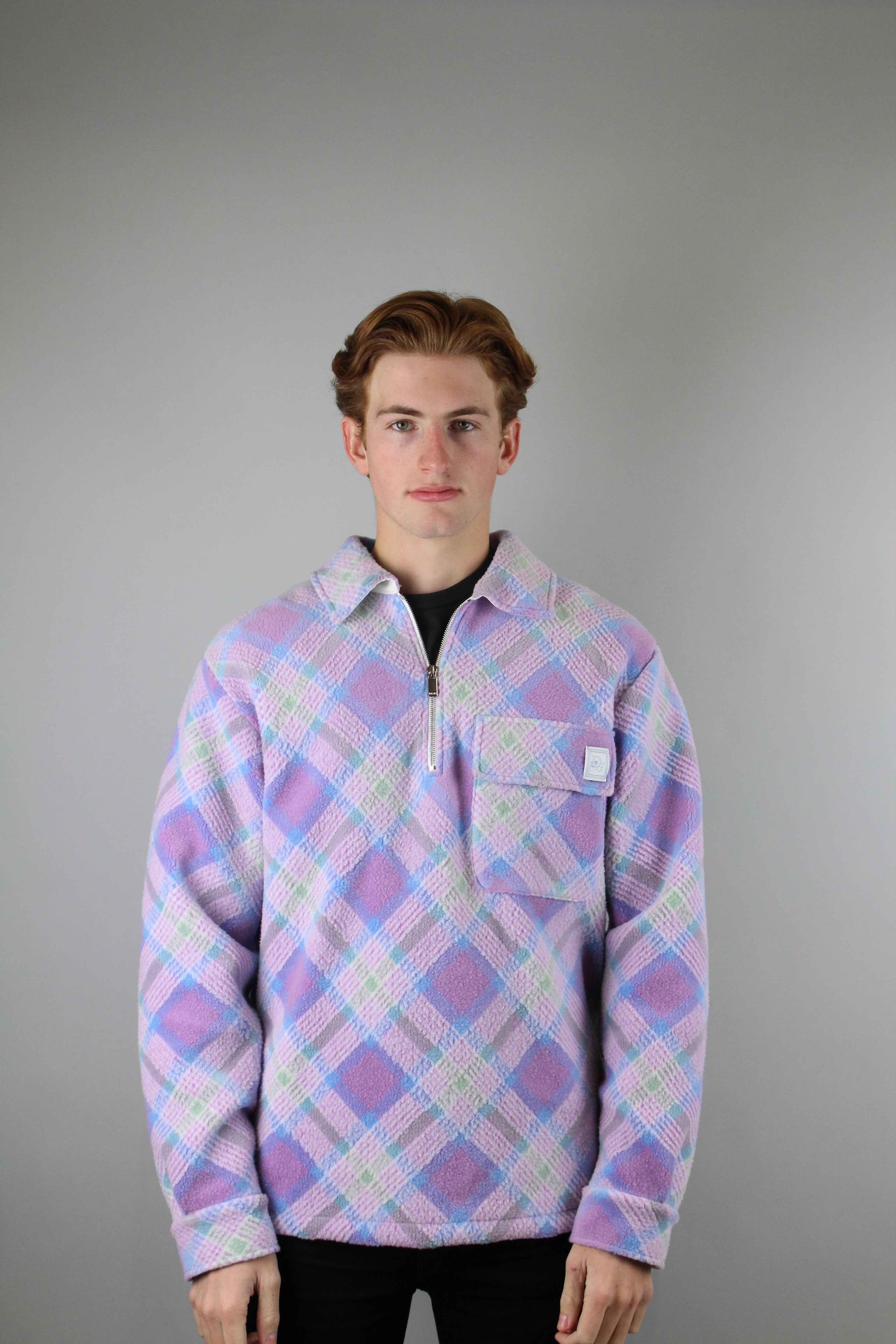 Christian Dior X ERL 'Tartan Zip Sweatshirt' (Purple)-8612449124682-The Attic