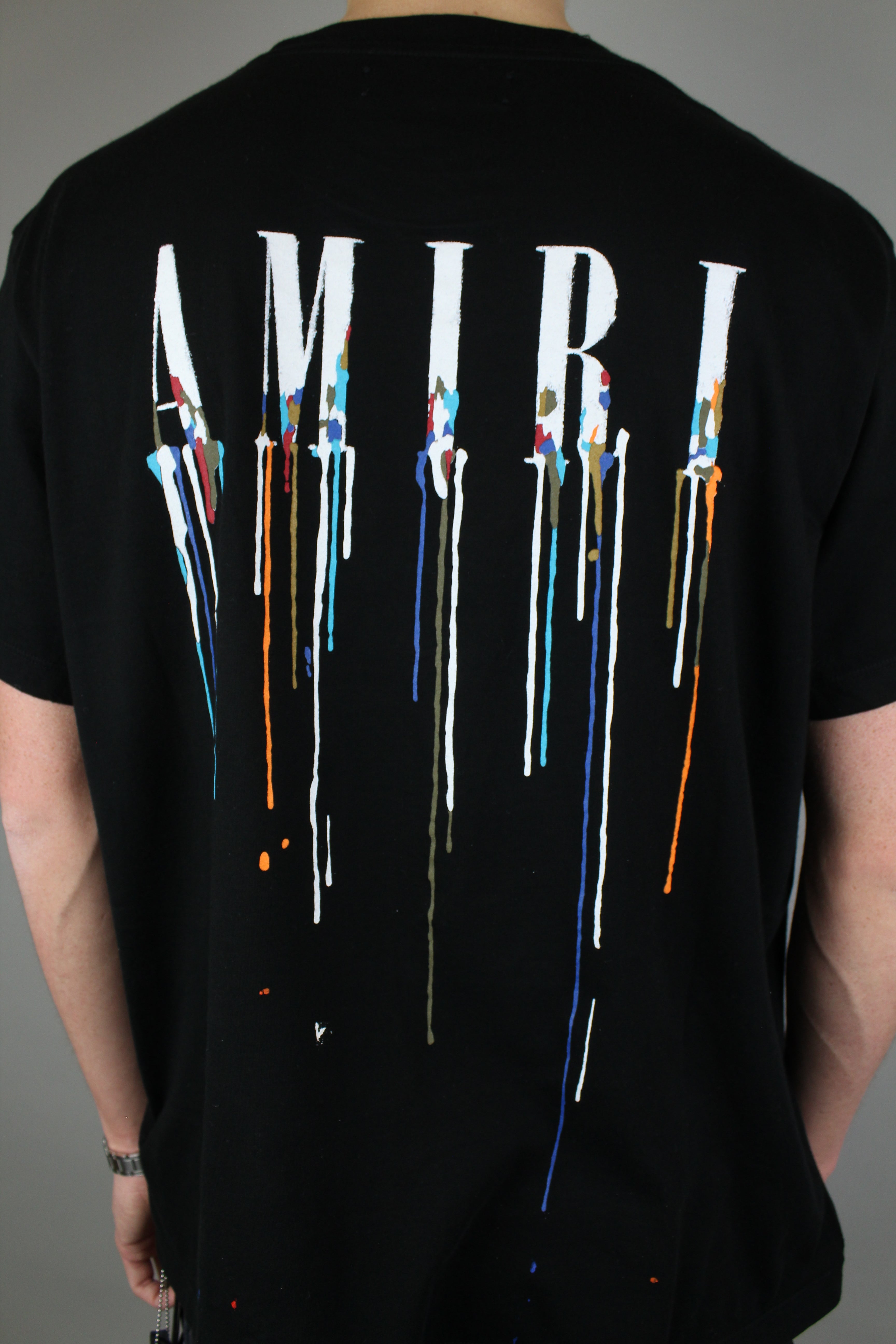 Amiri Paint Drip Core Logo T-shirt 'Black'-9643393712458-The Attic