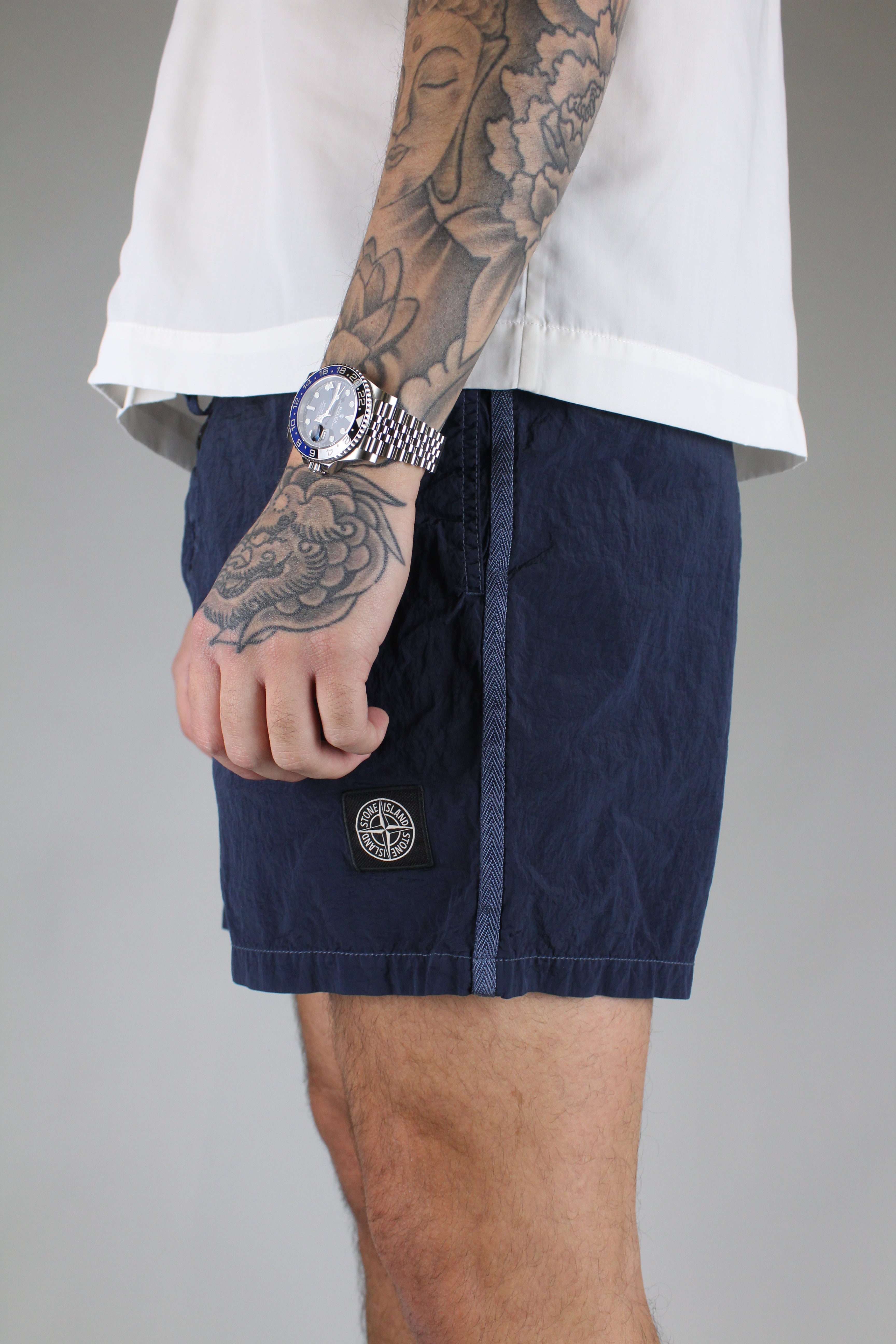 Stone Island Compass Logo Swim Shorts 'Navy Blue'-8747861115210-The Attic