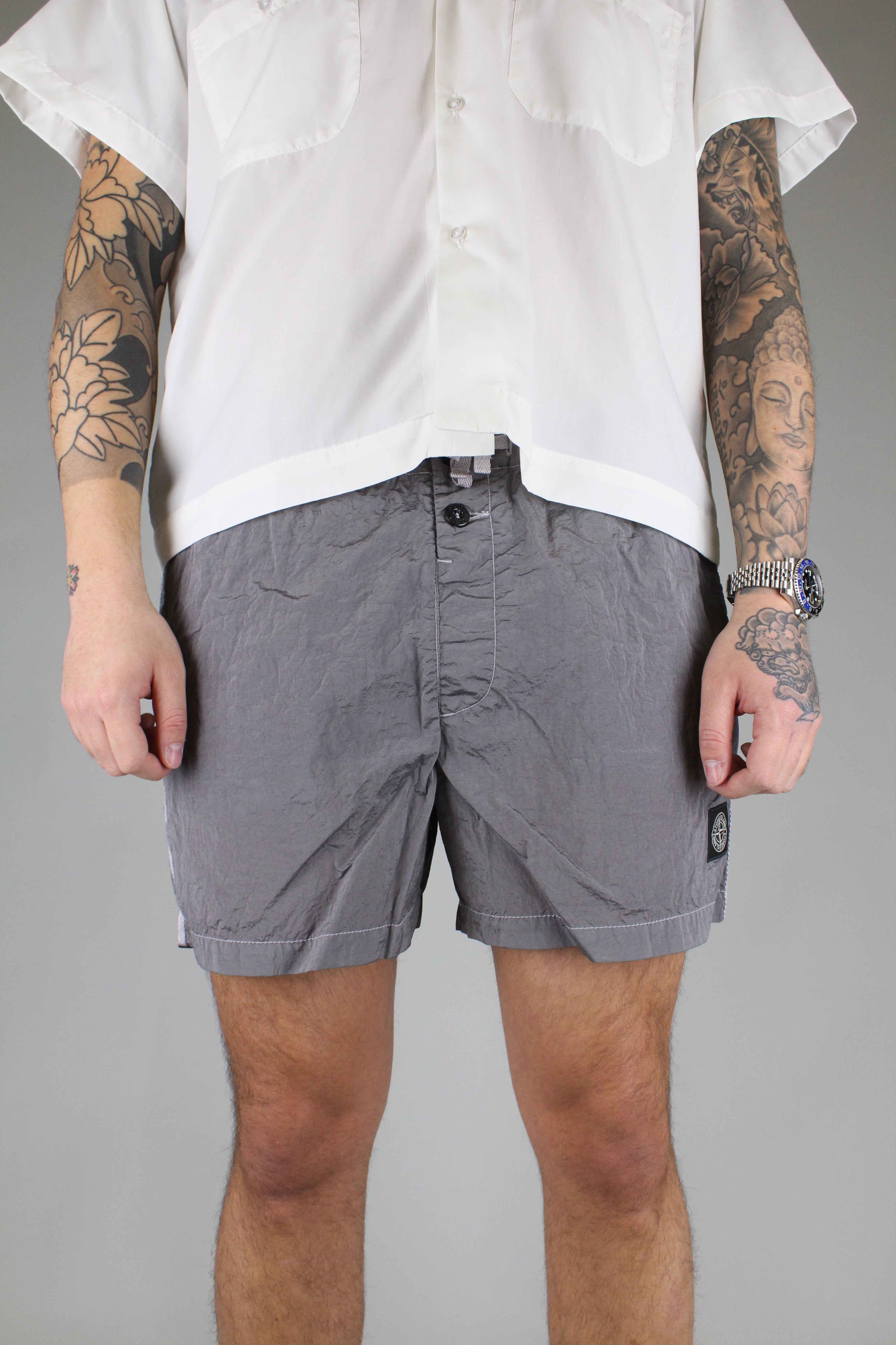 Stone Island Compass Logo Swim Shorts 'Dust'-8747857707338-The Attic