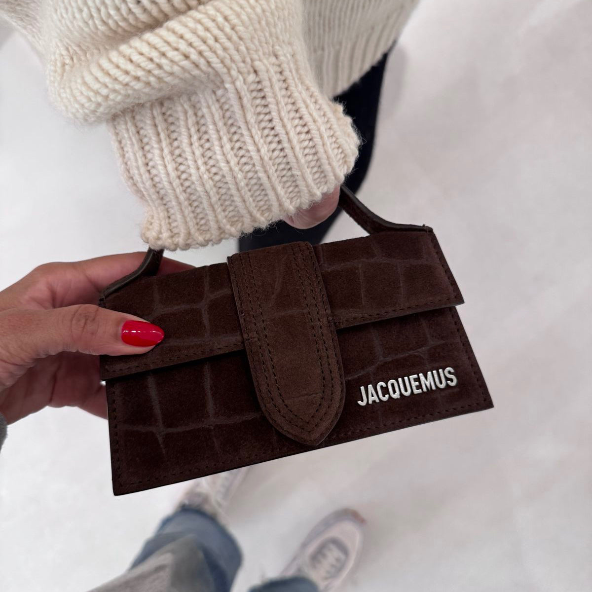 Jacquemus Le Bambino 'Krokodille Mørk Brun'