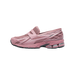 Side view of a pink New Balance 1906L sneaker with mesh panels, a loafer-style strap, and a chunky black and silver sole unit, toe pointing left.