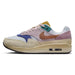 Nike Air Max 1 ’87 Premium “Tan Lines” with patchwork suede panels in Plum Fog and Burnt Sunrise. December 2023 release. Shop now!