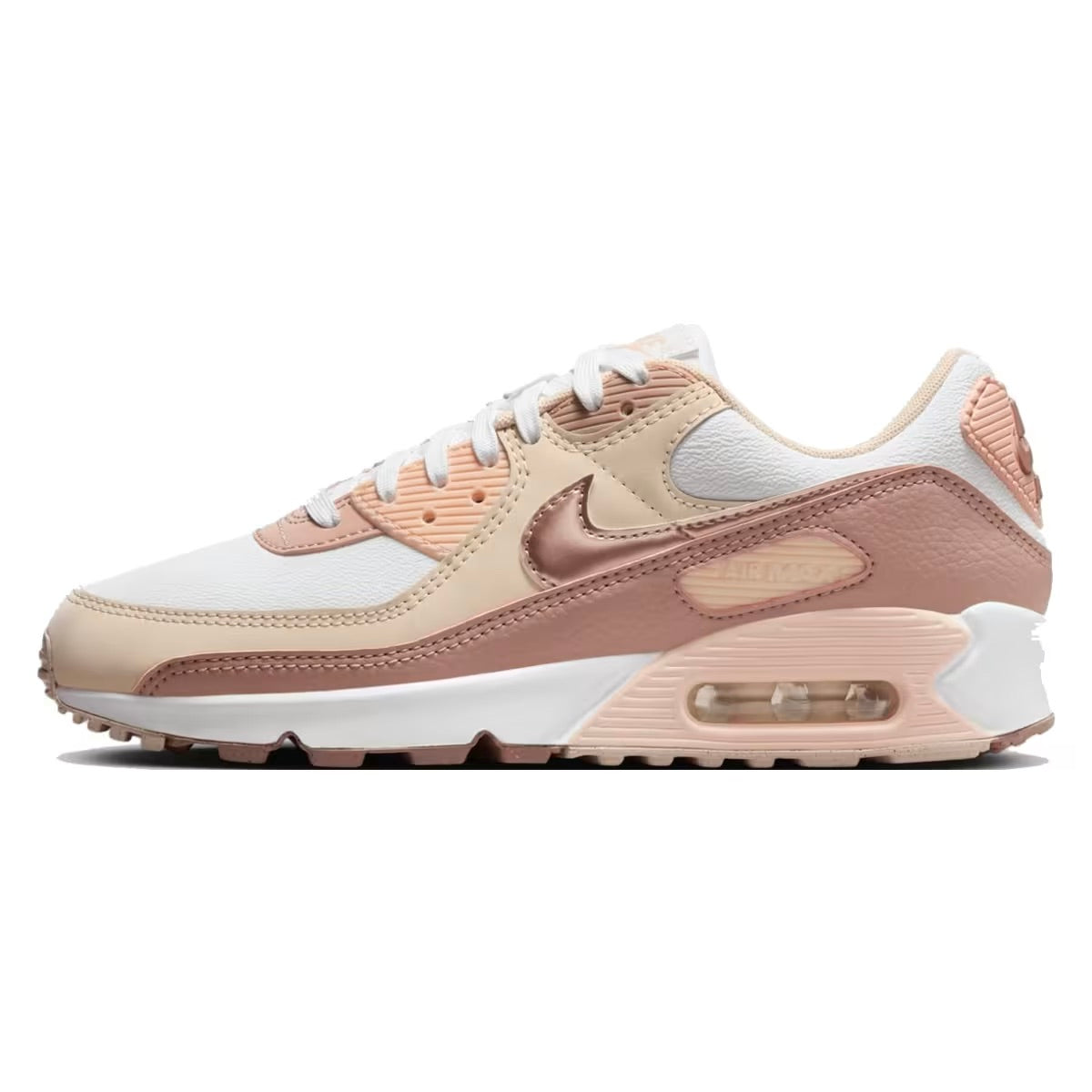 Eco‑friendly Air Max 90 in “Washed Coral” & “Particle Pink” with visible Air cushioning. Limited July 2025 release. Shop now at The Attic!