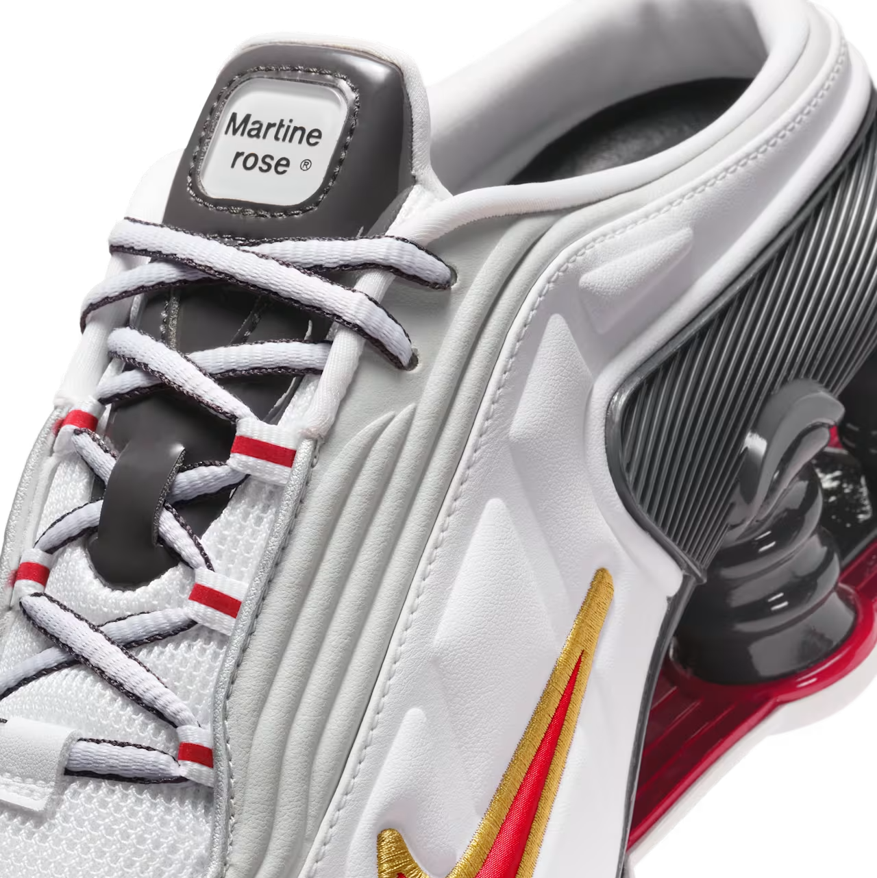 Nike Shox MR4 Mule Martine Rose Metallic 'Platin Varsity Rød' (W)