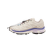 Side view of a cream Salomon XT-6 sneaker with purple and lavender midsole accents, black quick-lace toggle system, and white Salomon branding on the lateral side.