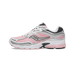 Side view of a Saucony OG ProGrid Omni 9 running shoe in white and pink with black accents and silver overlays