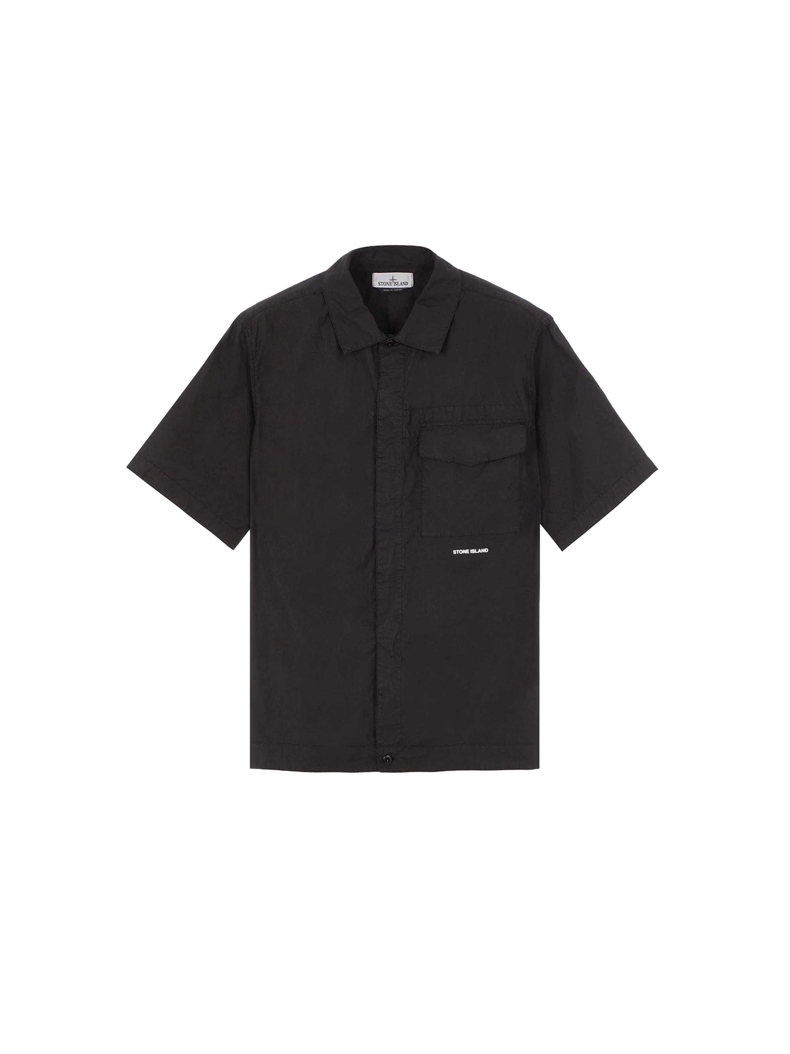Stone Island Detailed Overshirt 'Black'-8747813339466-The Attic