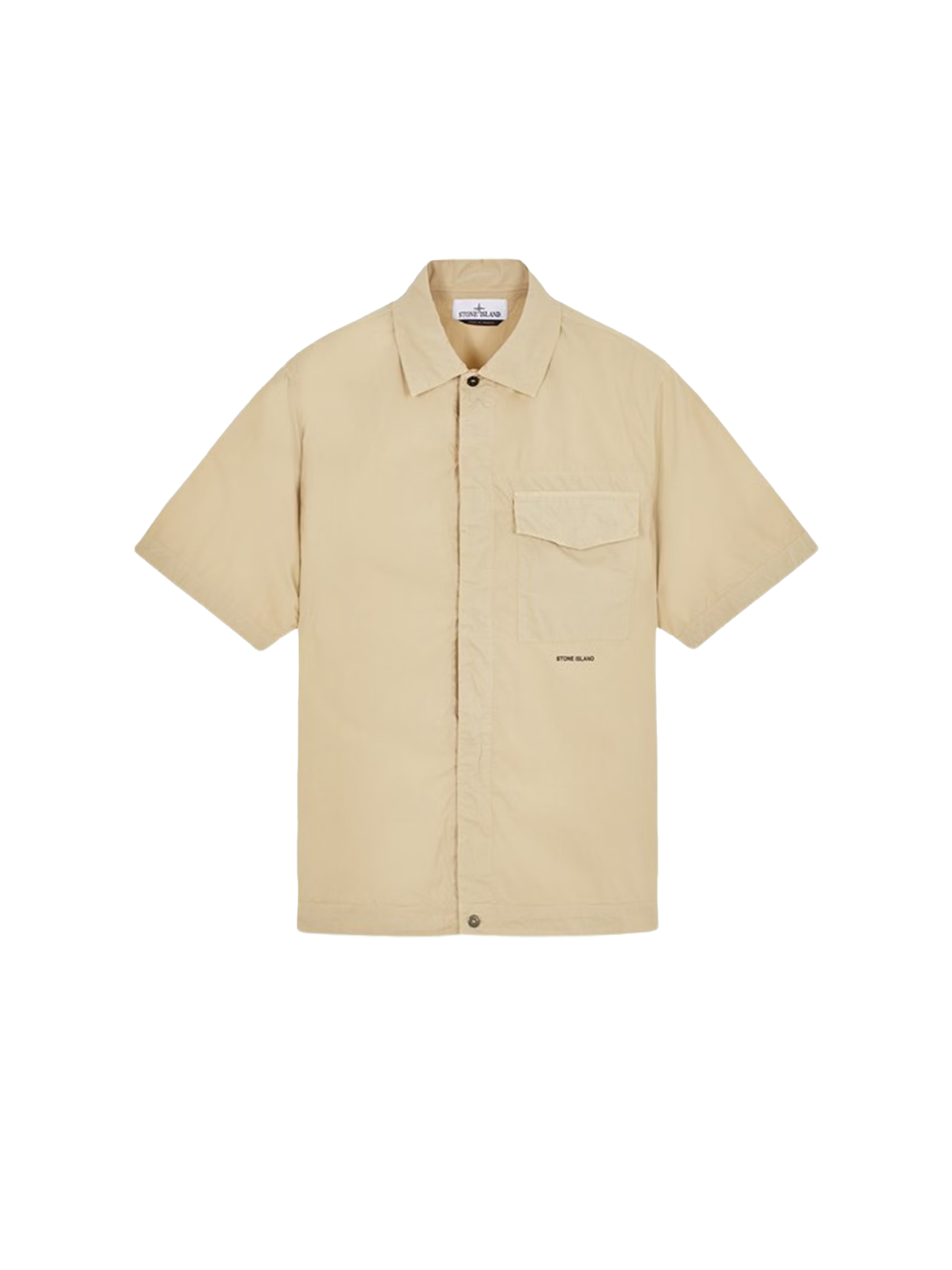 Stone Island Detailed Overshirt 'Sand'-8747809833290-The Attic
