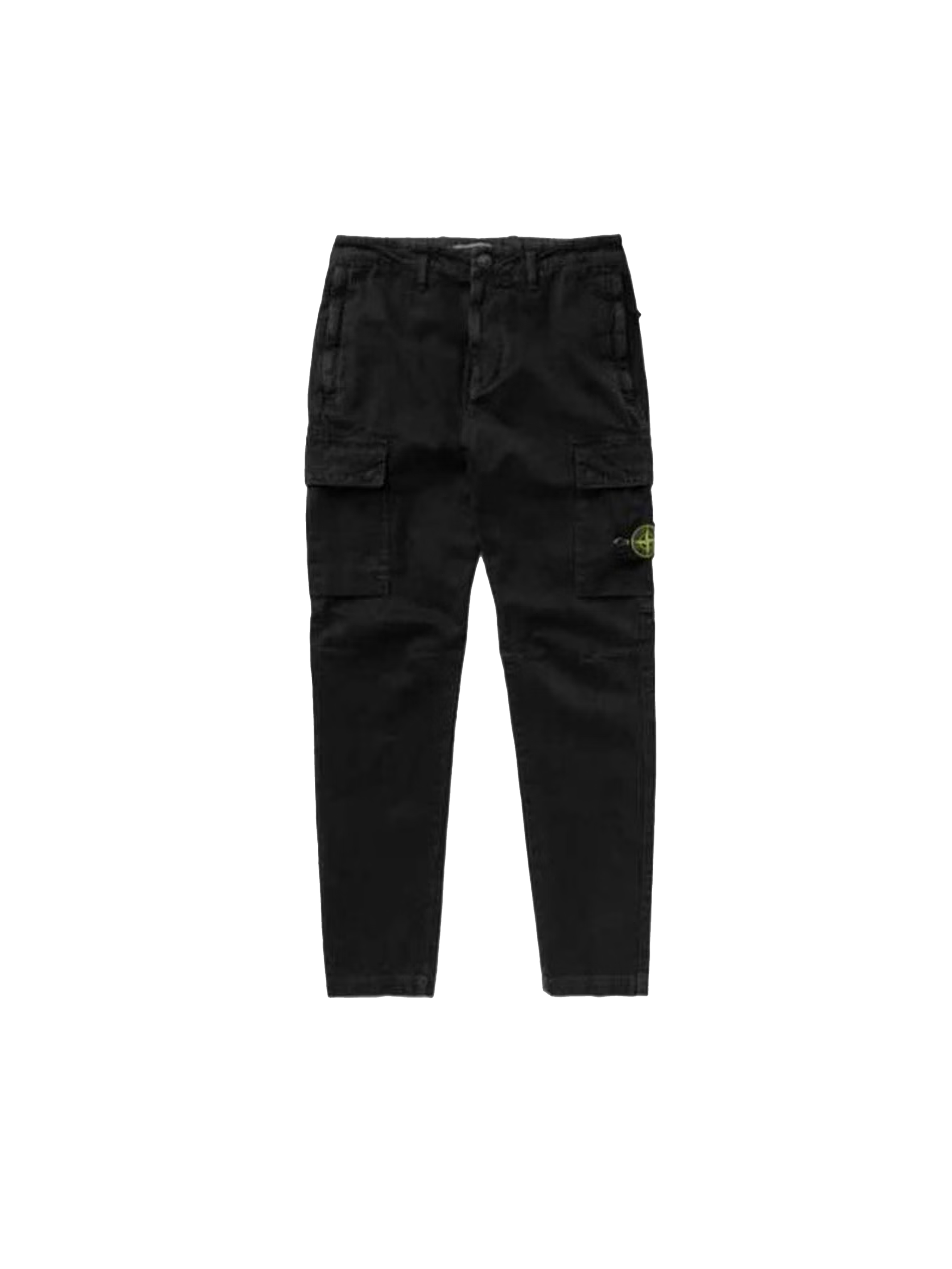 Stone Island Logo-Patch Tapered Trousers 'Black'-9540396056906-The Attic