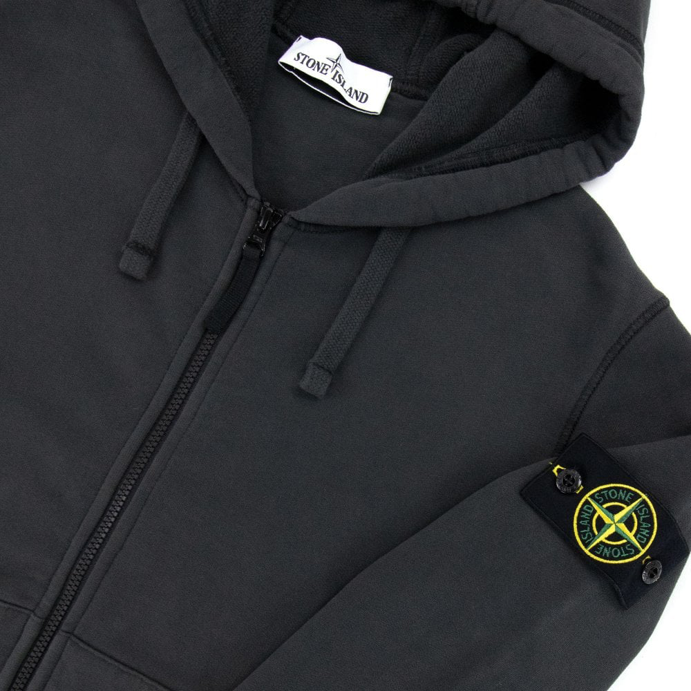 Stone Island Regular Fit Hooded Zip-Up 'Charcoal'