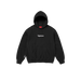 supreme box logo hoodie black heavyweight fleece hoodie with red box logo, iconic streetwear piece at The Attic