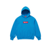 supreme box logo hoodie cyan heavyweight fleece streetwear hoodie with red box logo at The Attic
