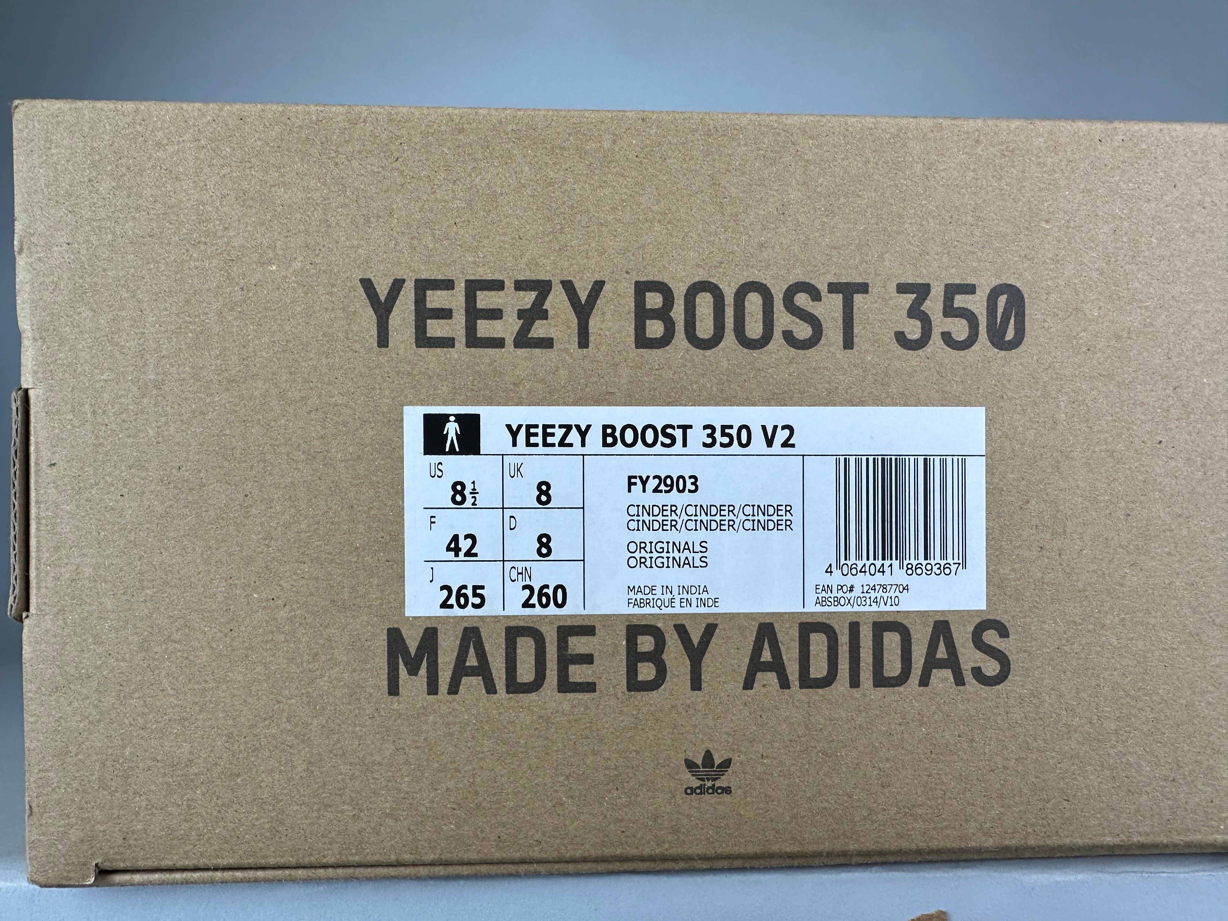 adidas Yeezy Boost 350 V2 'Cinder Non-Reflective' - Size 42 (ARCHIVE)