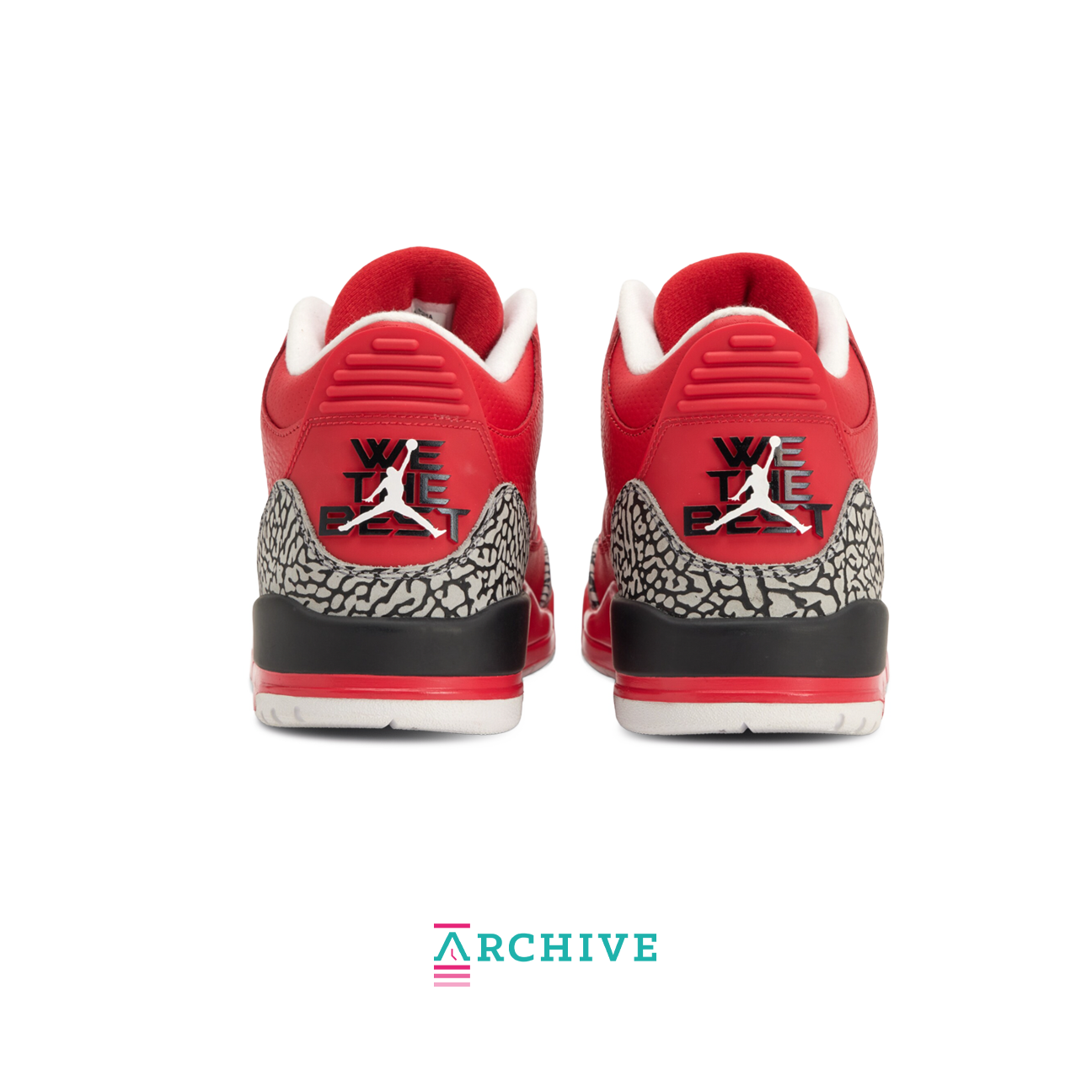 Air Jordan 3 Retro DJ Khaled Grateful Red with bright red leather upper and elephant print overlays
