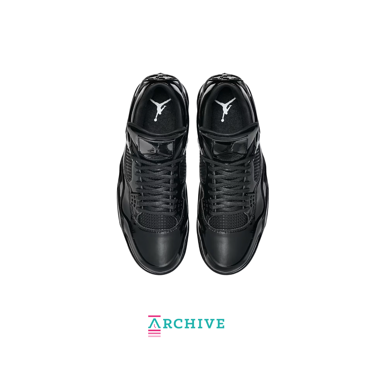 Air Jordan 4 11Lab4 sneaker with glossy patent leather upper premium construction and iconic Jordan 4 silhouette available at The Attic
