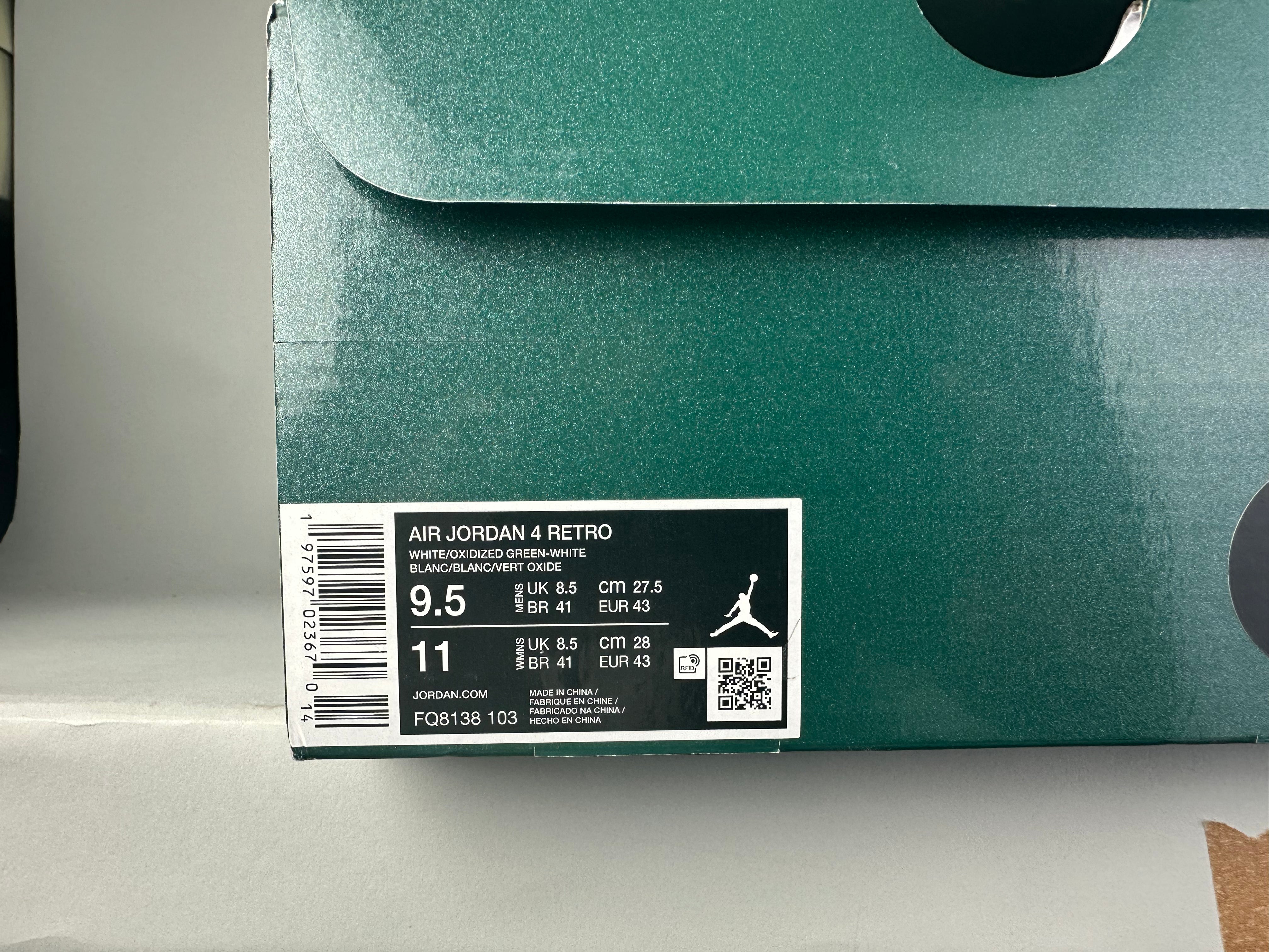 Air Jordan 4 Retro 'Oxidized Green' - Size 43 (ARCHIVE)