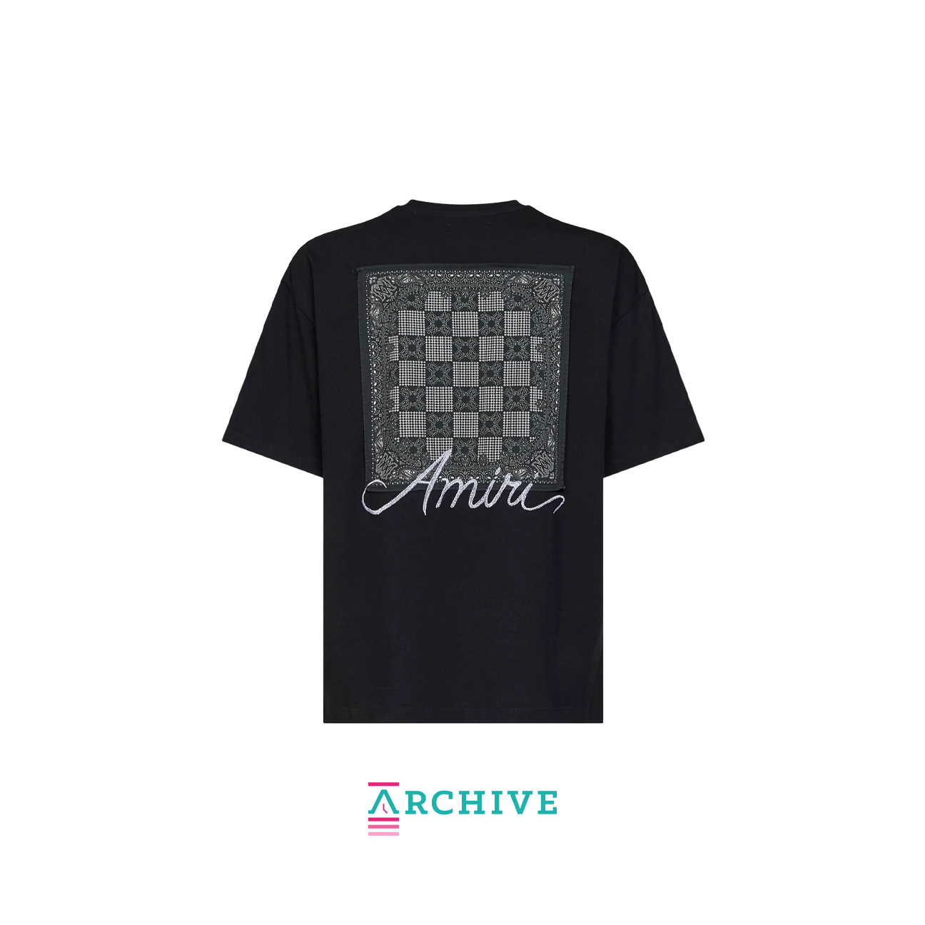 Amiri Logo-Embroidered Bandana-Patch T-Shirt 'Black' - Size L (ARCHIVE)