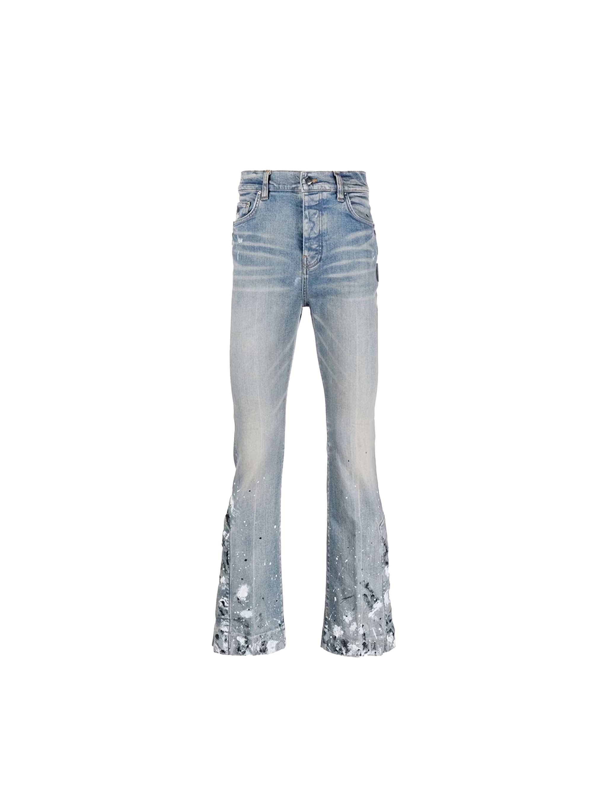 Amiri Paint Splatter Flare Jeans 'Clay Indigo'-9385348792650-The Attic