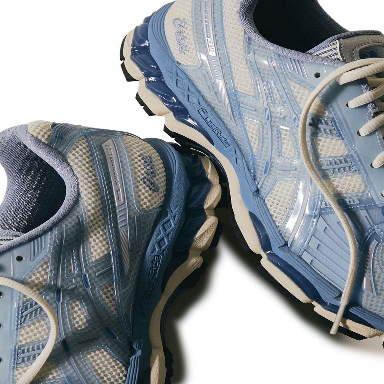 ASICS Gel Kayano 12.1 Kith Voyage sneaker with mesh upper neutral tones and GEL cushioning