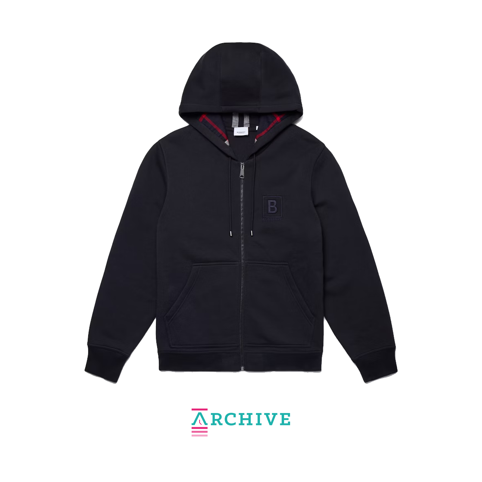 Burberry Letter Graphic Cotton Blend Zip Hoodie Navy - Size XXL (ARCHIVE)-8771983671626-The Attic