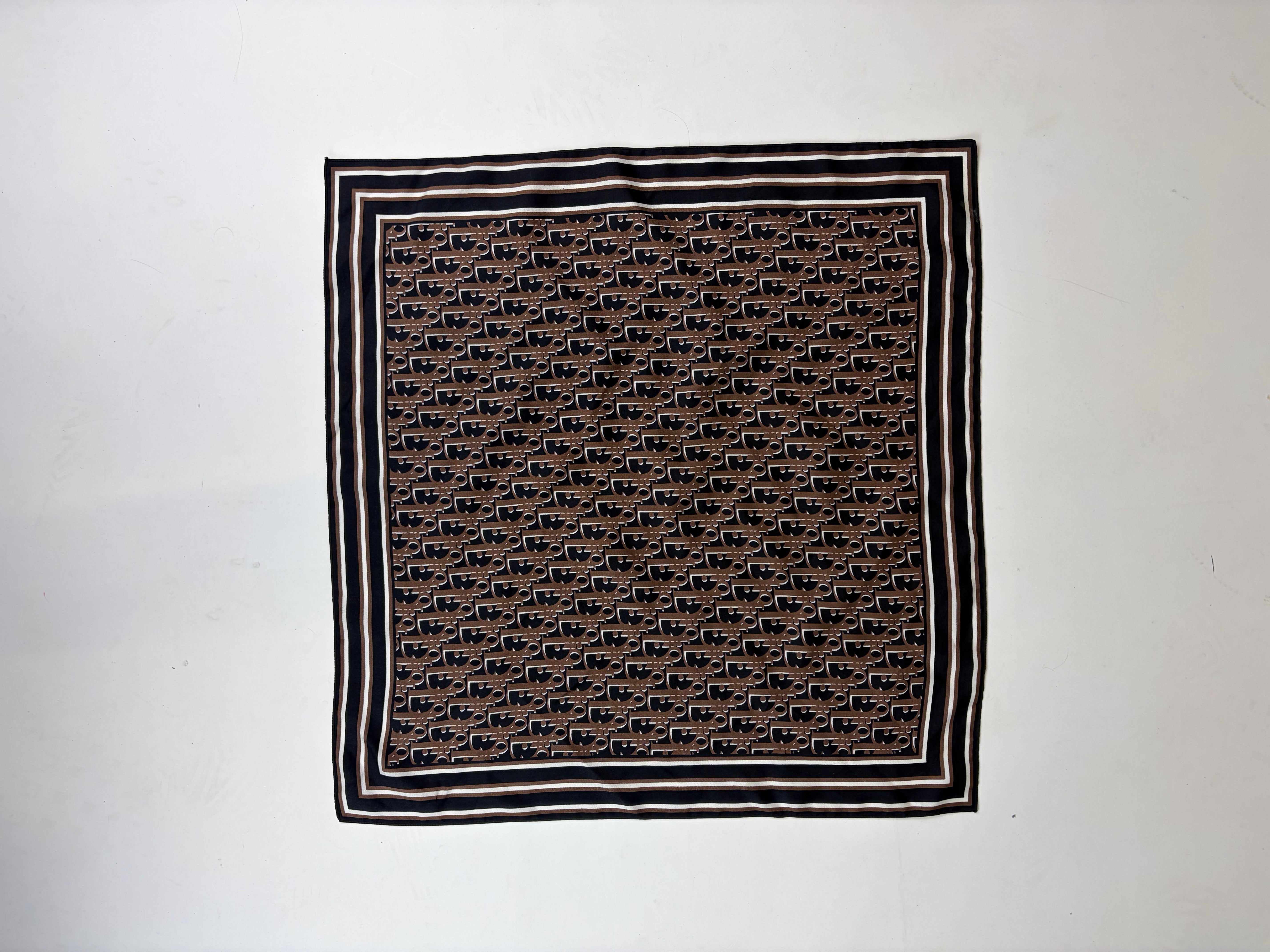Dior Silk Scarf 'Brown Black' - (ARCHIVE)