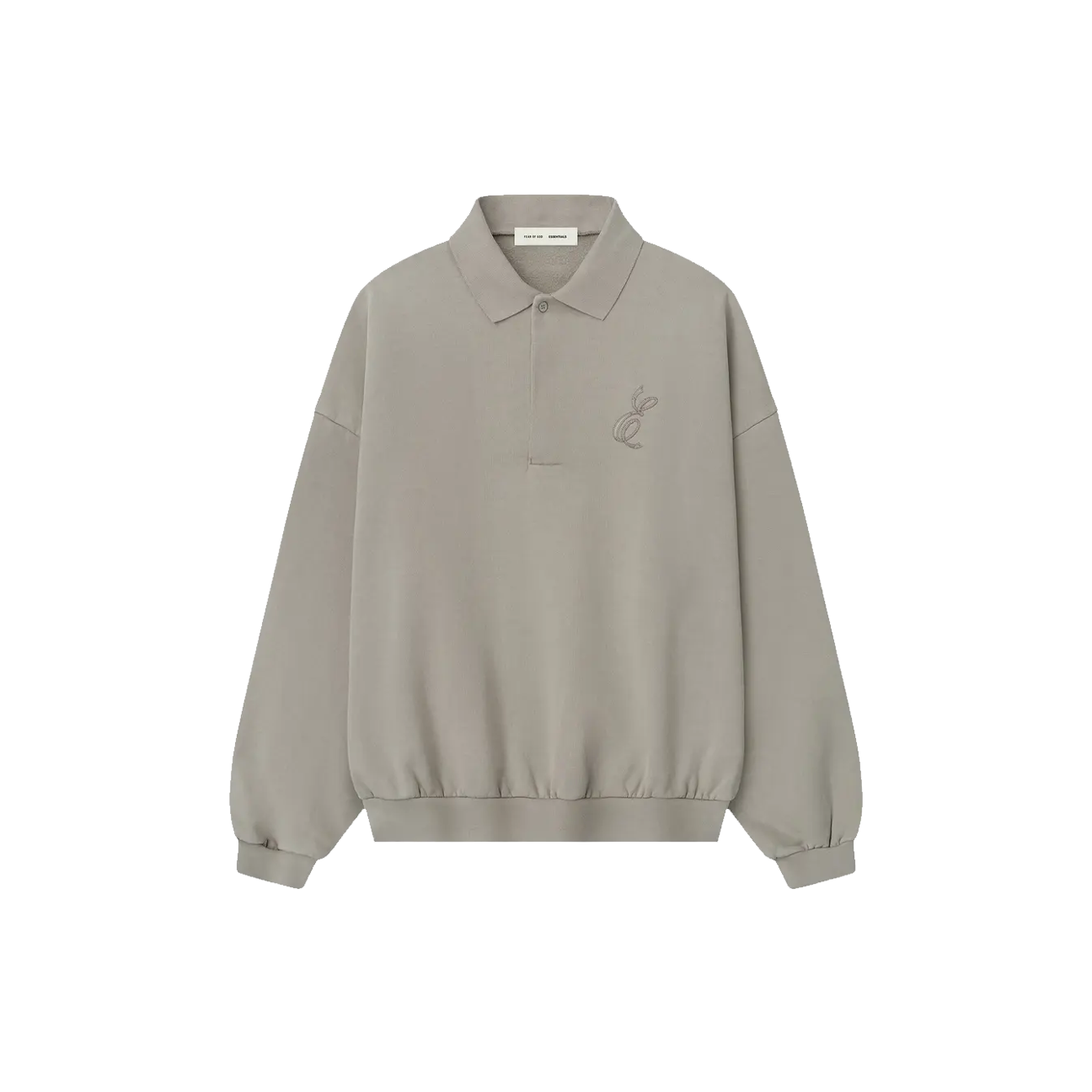 Fear of God Essentials Classic Polo Sweatshirt 'Smoke Grey'