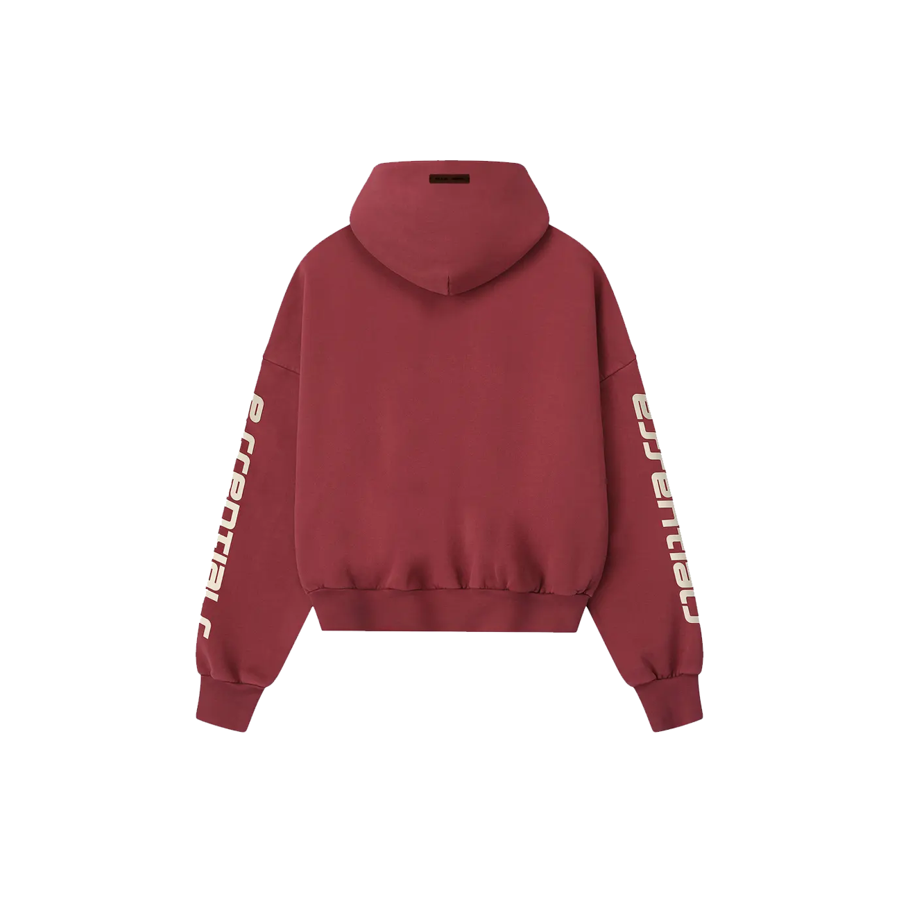 Fear of God Essentials Cropped Relaxed Hoodie 'Crimson'
