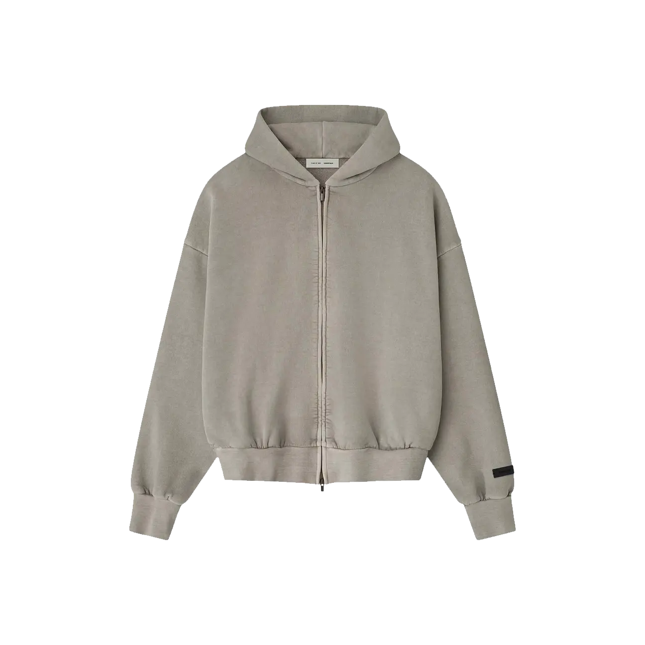 Fear of God Essentials Embroidered Classic Full Zip Hoodie 'Smoke Grey'