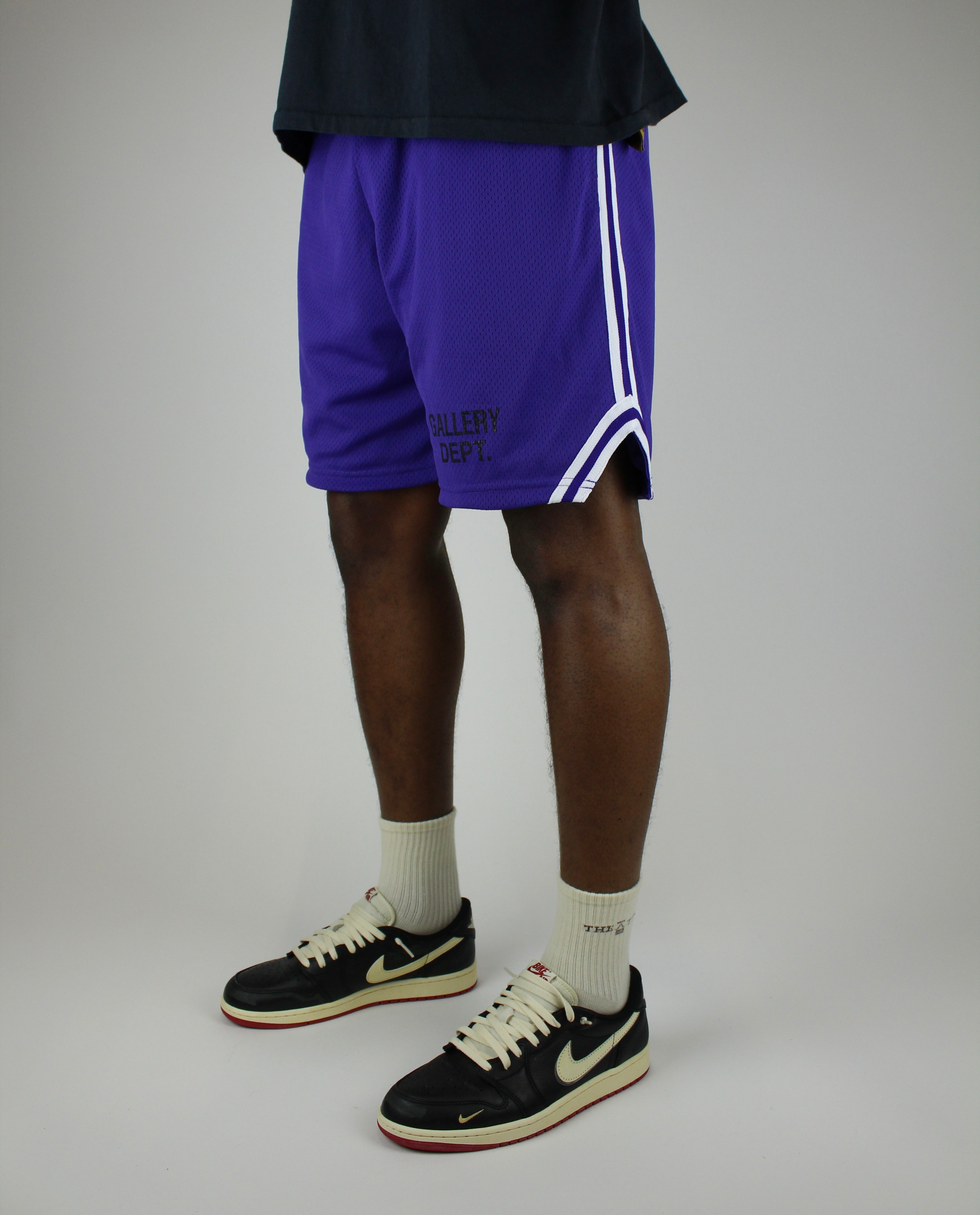 Shop the Gallery Dept. Venice Court Shorts 'Purple' – relaxed-fit premium shorts in a bold purple colorway, blending comfort with standout streetwear style.