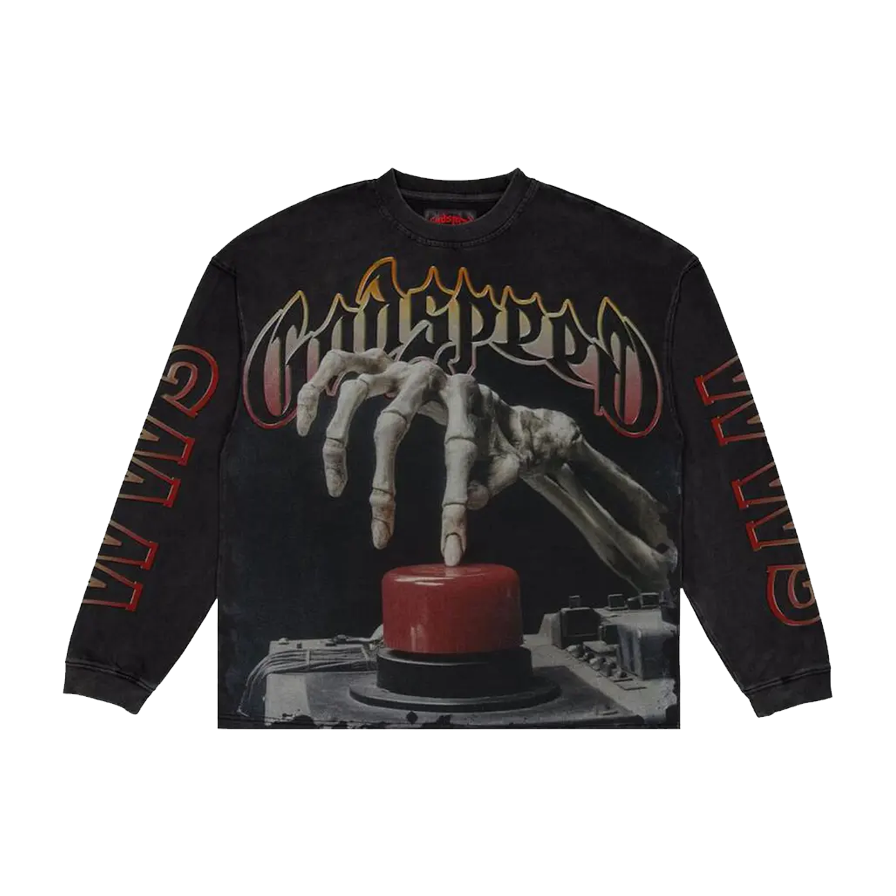 Godspeed Code Red Long-Sleeve T-Shirt 'Black Wash'