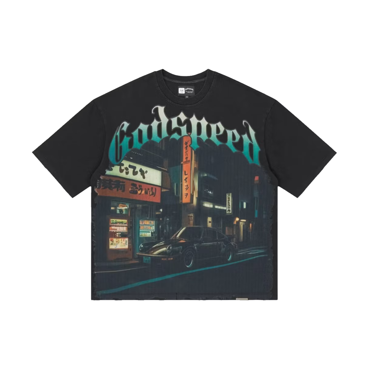 Godspeed Pit Stop Tokyo T-Shirt 'Black Wash'