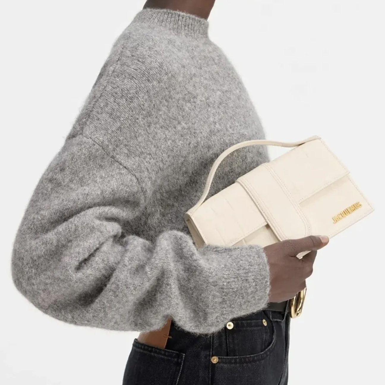 Jacquemus Le Grand Bambino 'Lyse Elfenben Croco'