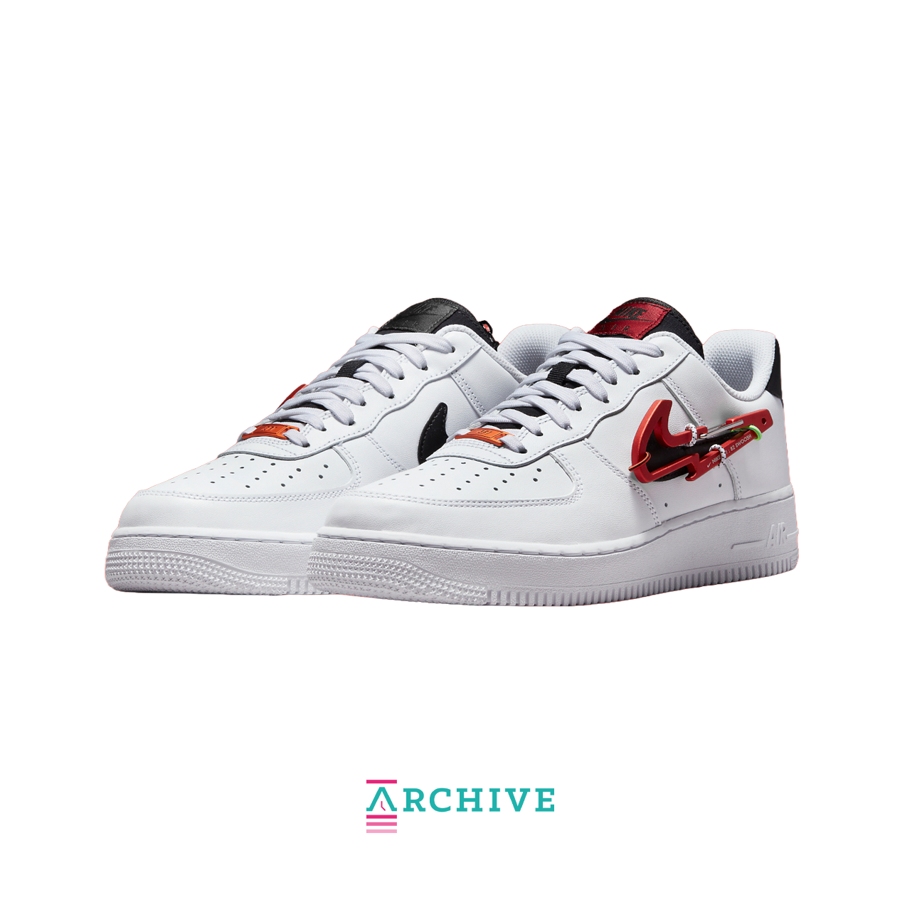 Nike Air Force 1 '07 Premium 'Carabiner White Habanero Red' - Size 44 (ARCHIVE)