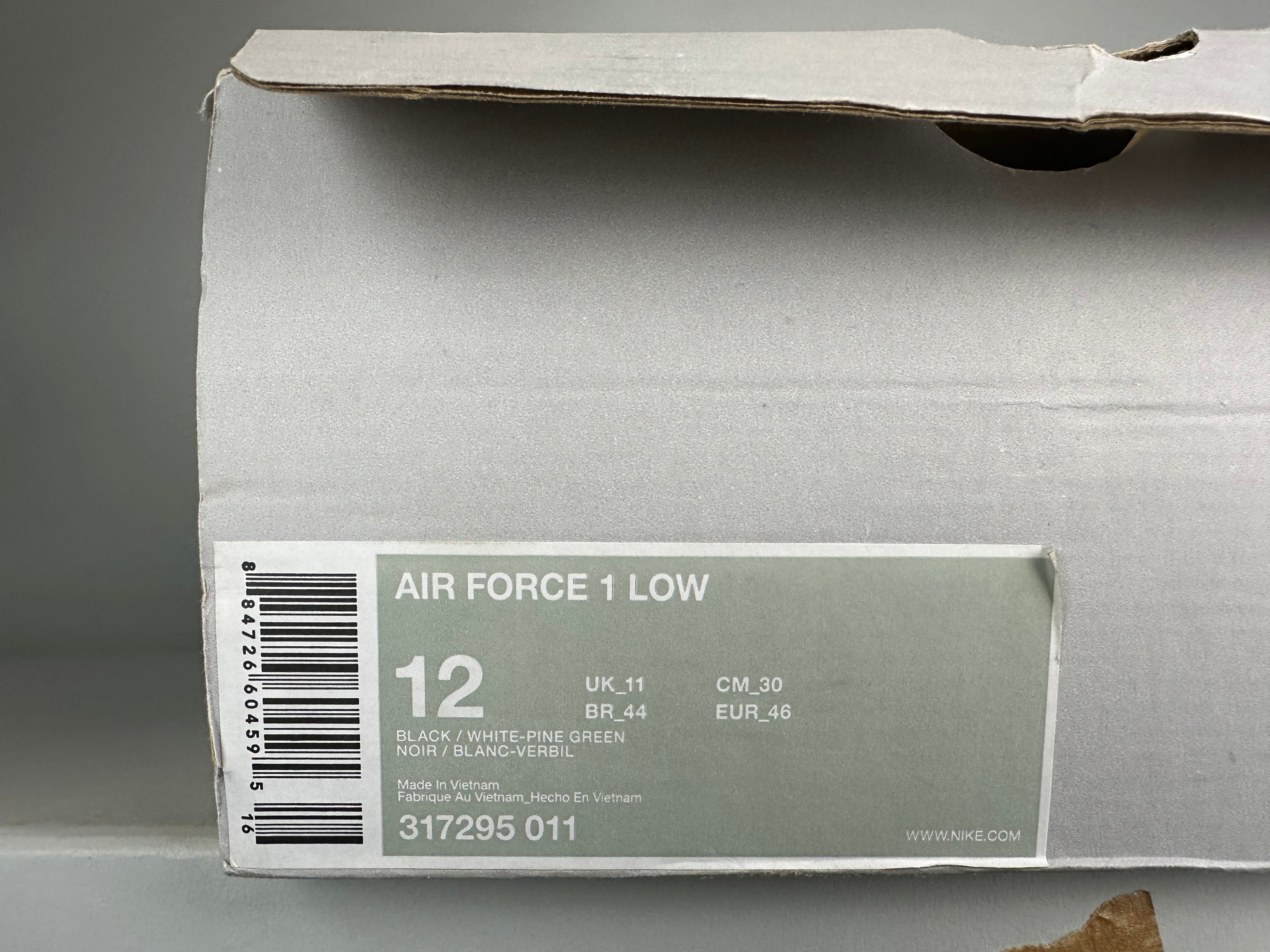 Nike Air Force 1 Low 'Negro Blanco Verde' - Talla 46 (ARCHIVO)